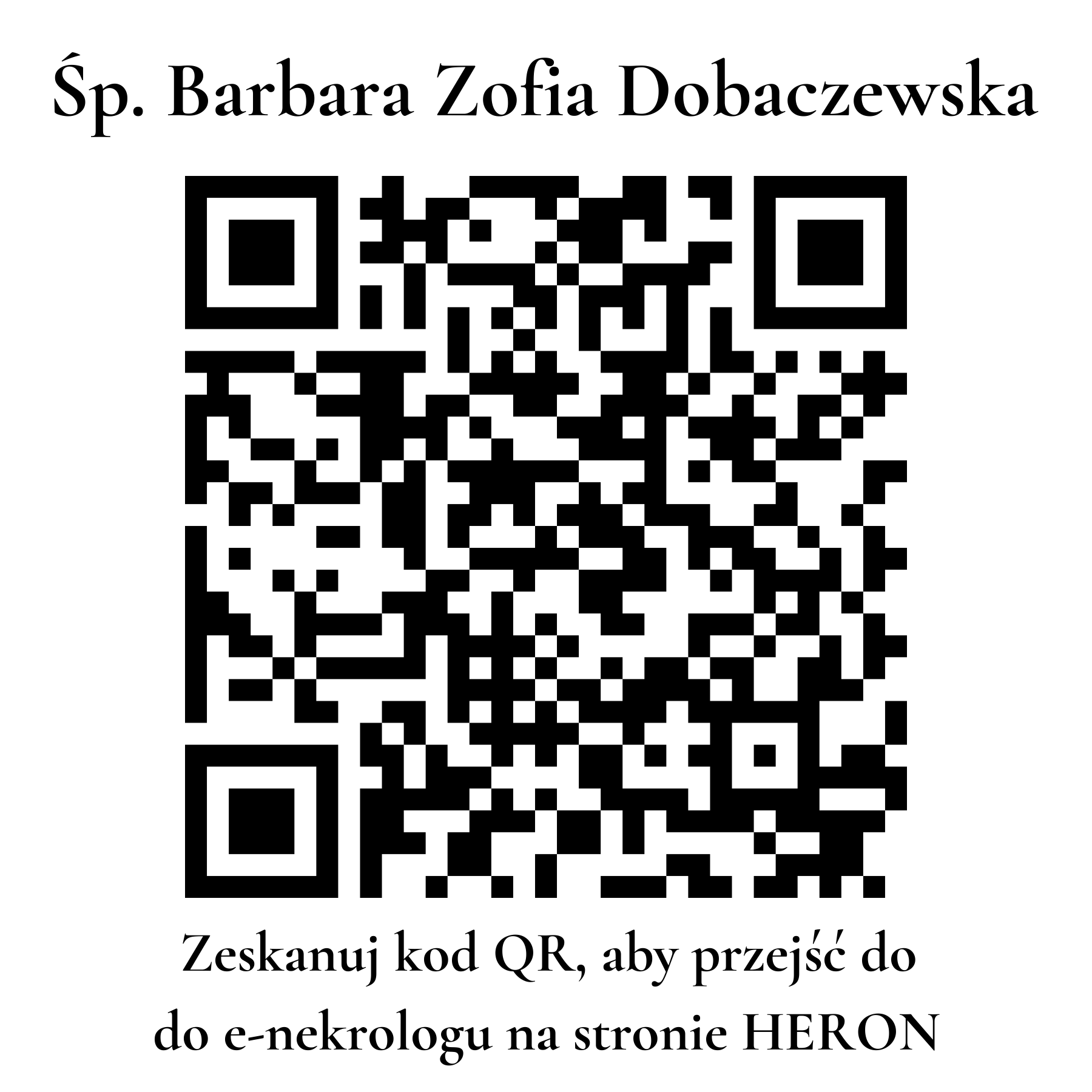 Kod QR do nekrologu Barbara Zofia Dobaczewska
