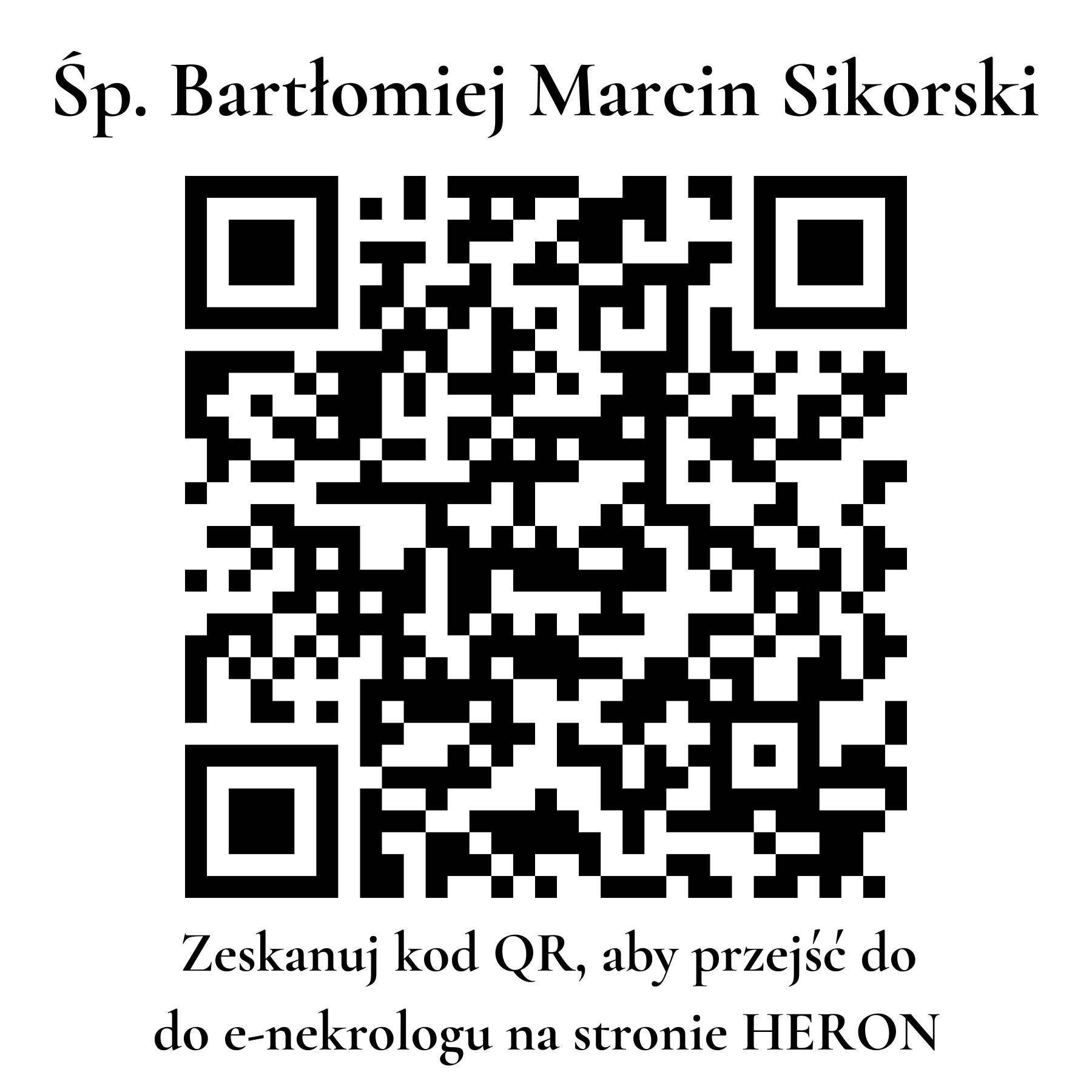 Kod QR do nekrologu Bartłomiej Marcin Sikorski