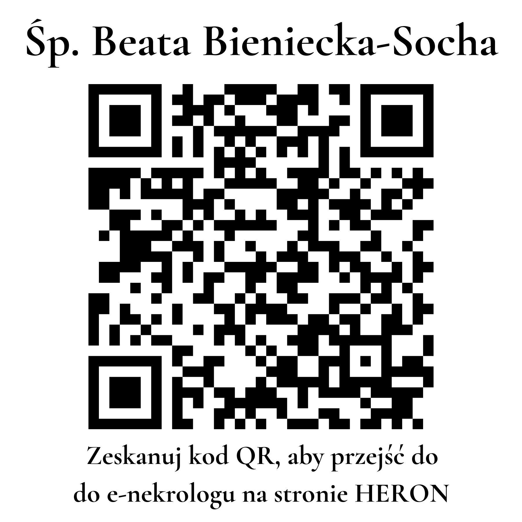 Kod QR do nekrologu Beata Bieniecka-Socha Kod QR do nekrologu Beata Bieniecka-Socha