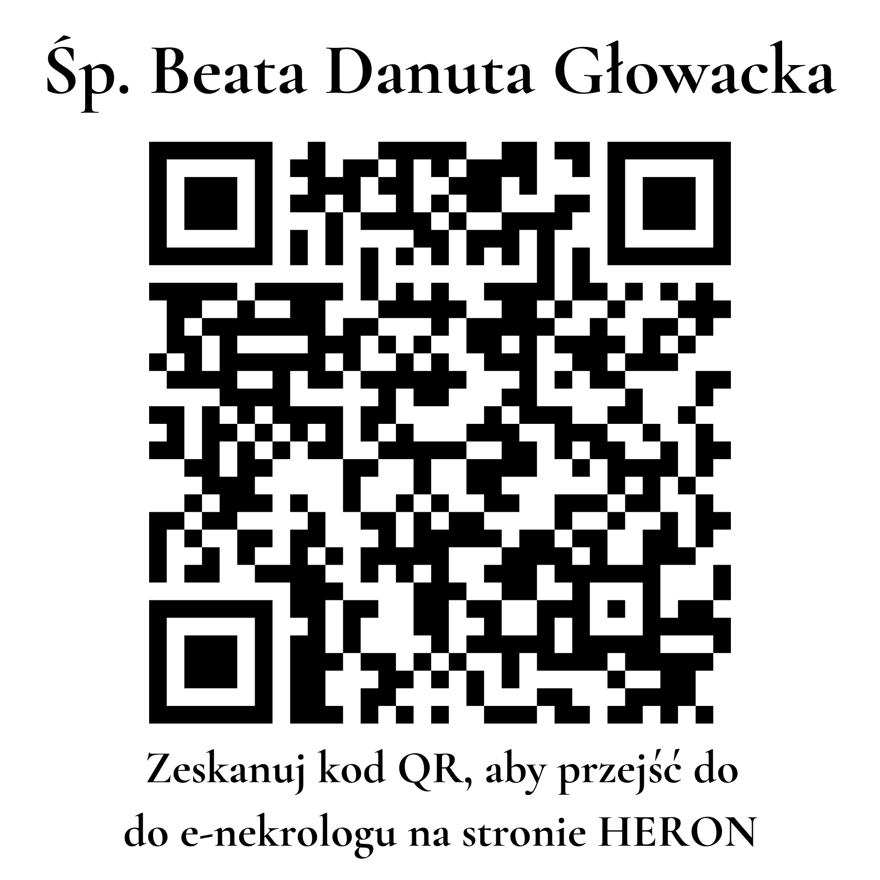 Kod QR do nekrologu Beata Danuta Głowacka