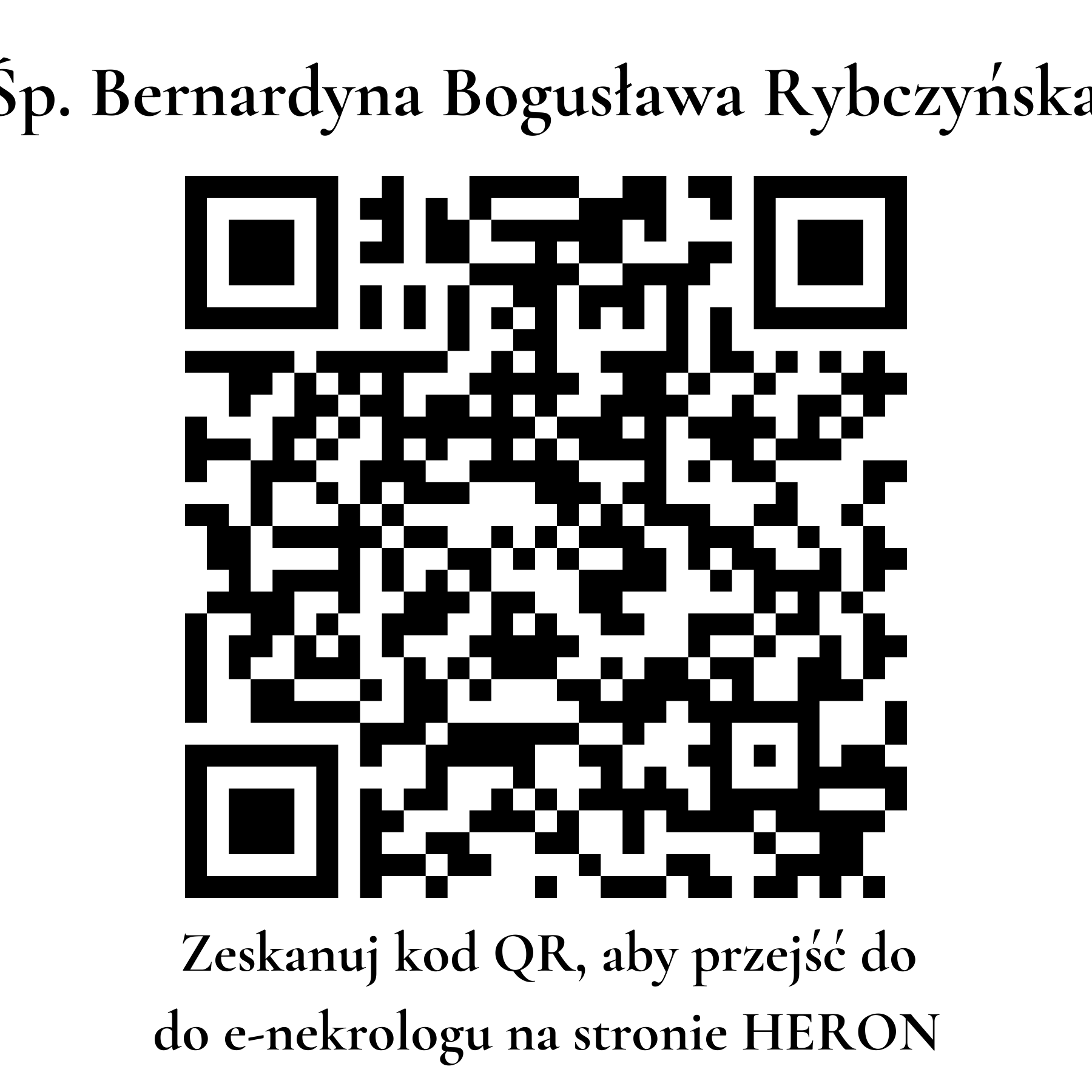Kod QR do nekrologu Bernardyna Bogusława Rybczyńska