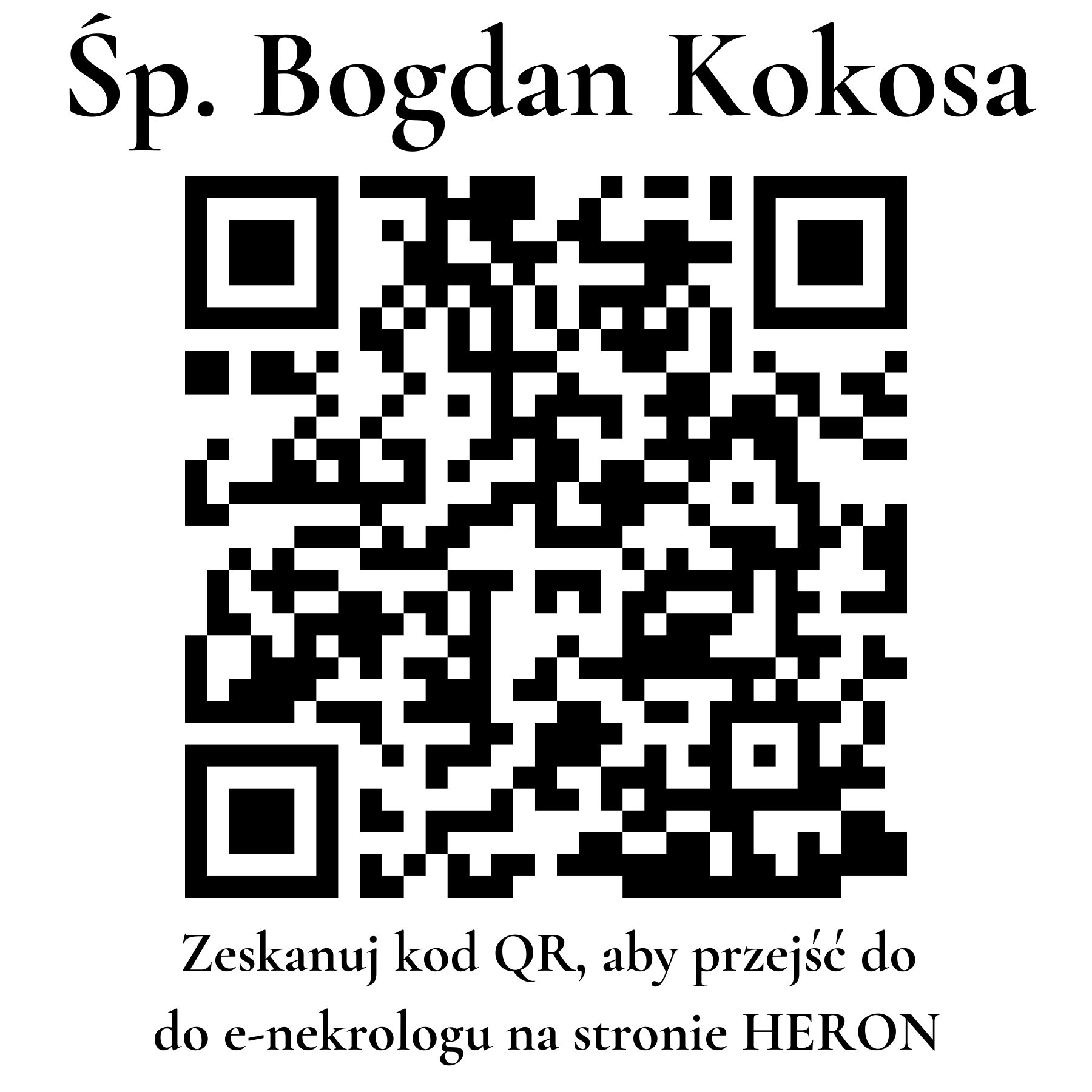 Kod QR do nekrologu Bogdan Kokosa