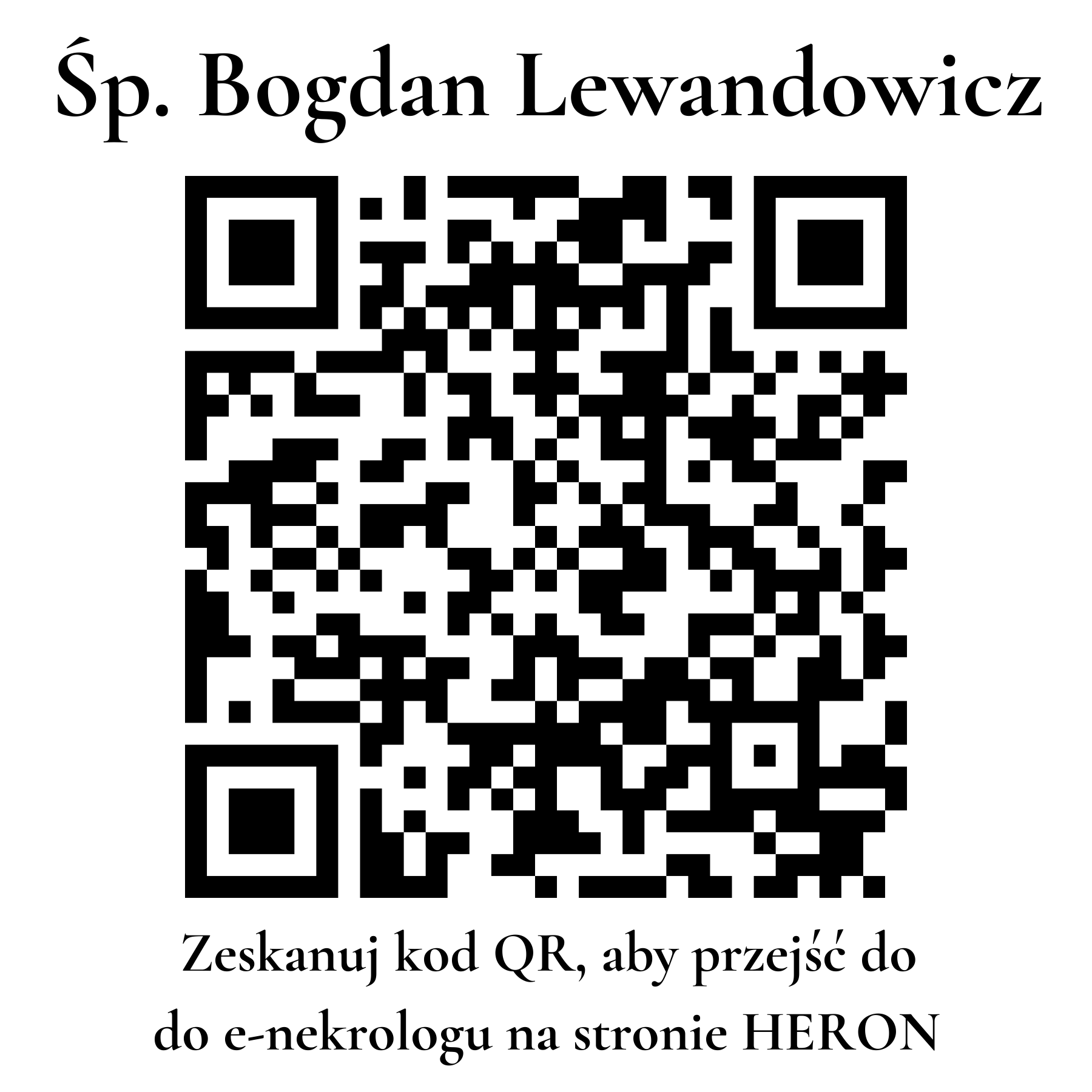 Kod QR do nekrologu Bogdan Lewandowicz