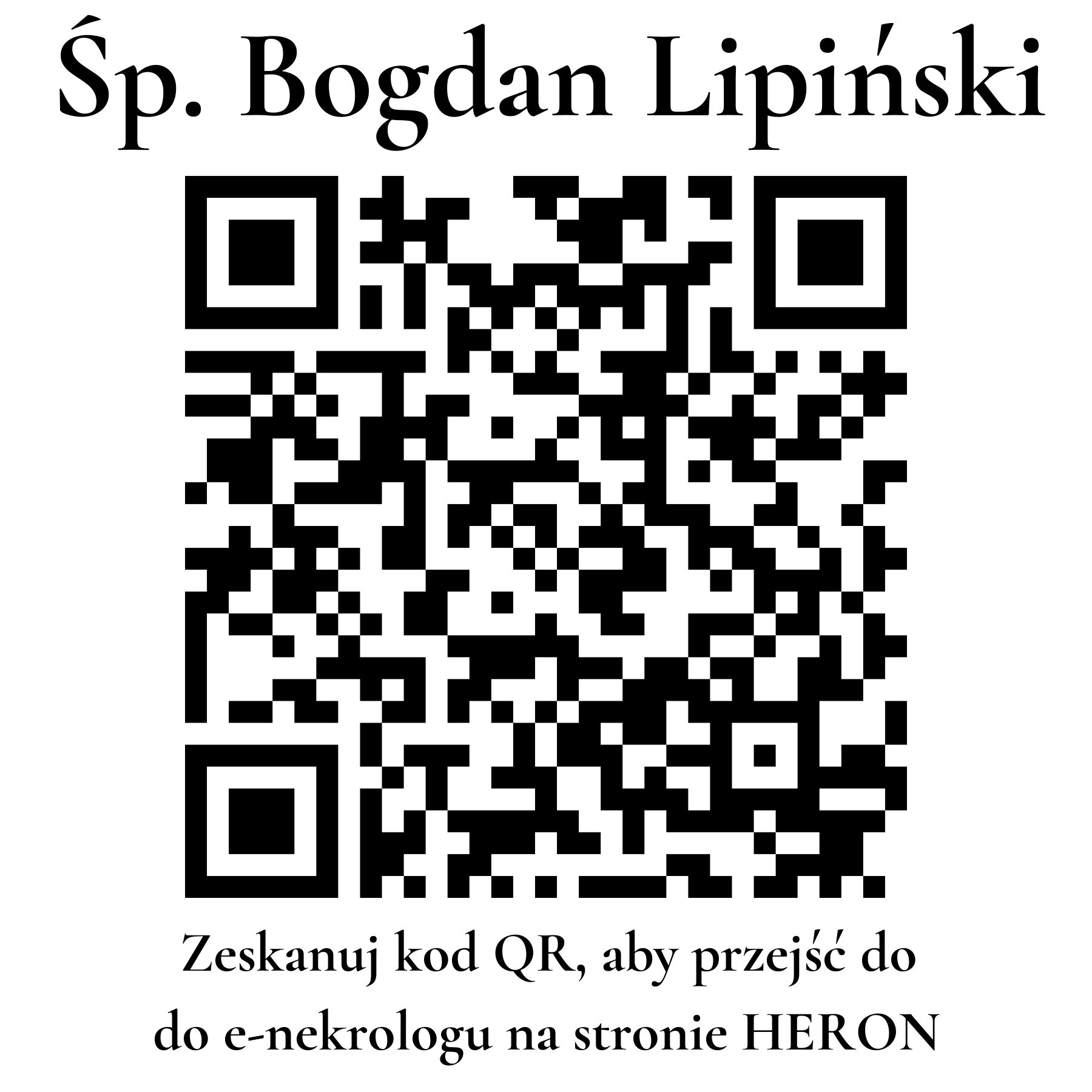 Kod QR do nekrologu Bogdan Lipiński