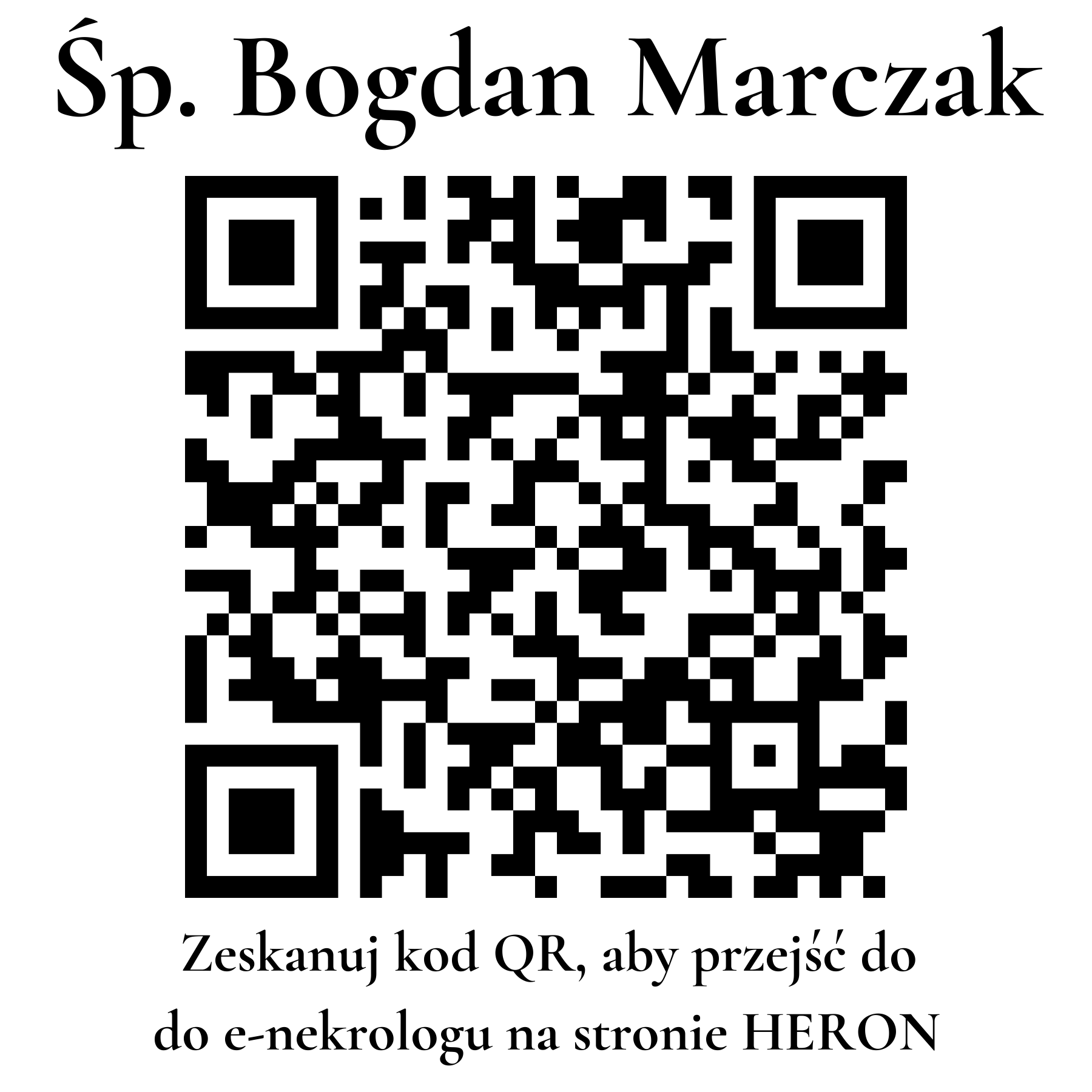 Kod QR do nekrologu Bogdan Marczak