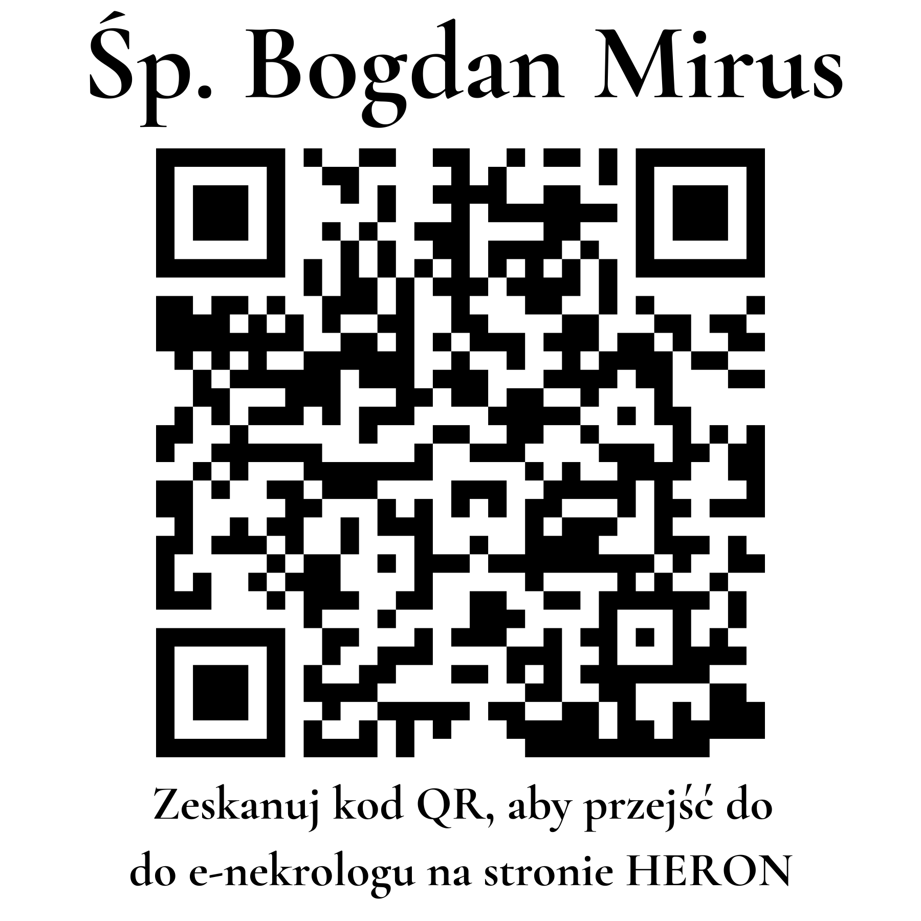 Kod QR do nekrologu Bogdan Mirus