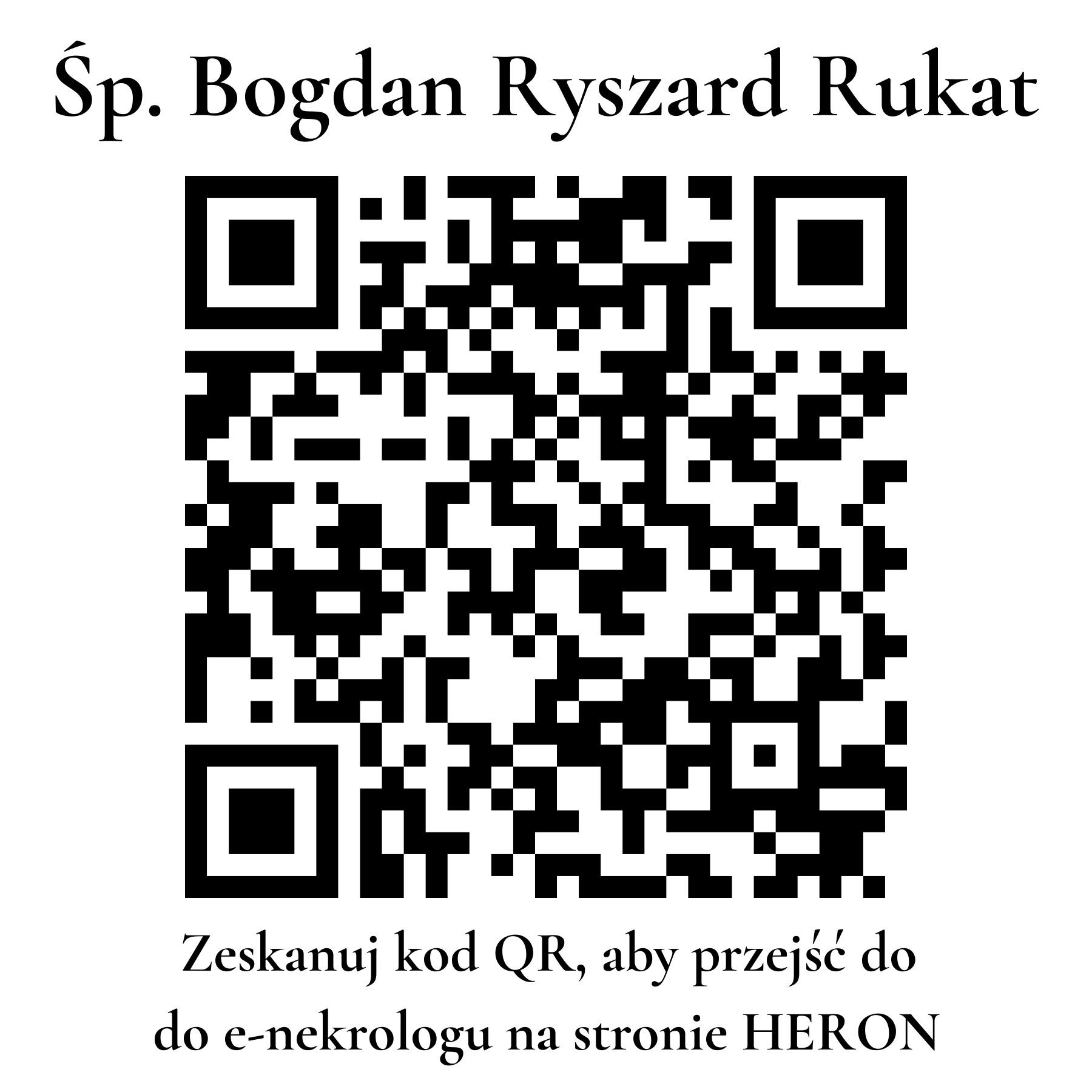 Kod QR do nekrologu Bogdan Ryszard Rukat