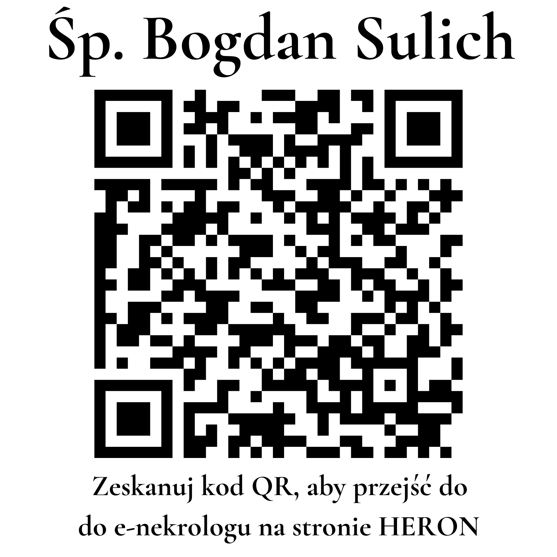 Kod QR do nekrologu Bogdan Sulich Kod QR do nekrologu Bogdan Sulich