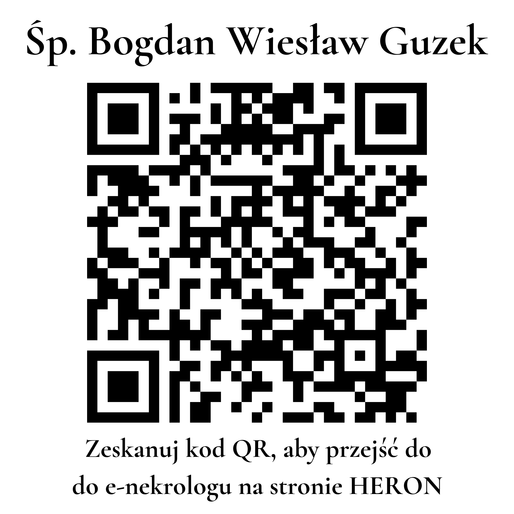 Kod QR do nekrologu Bogdan Wiesław Guzek