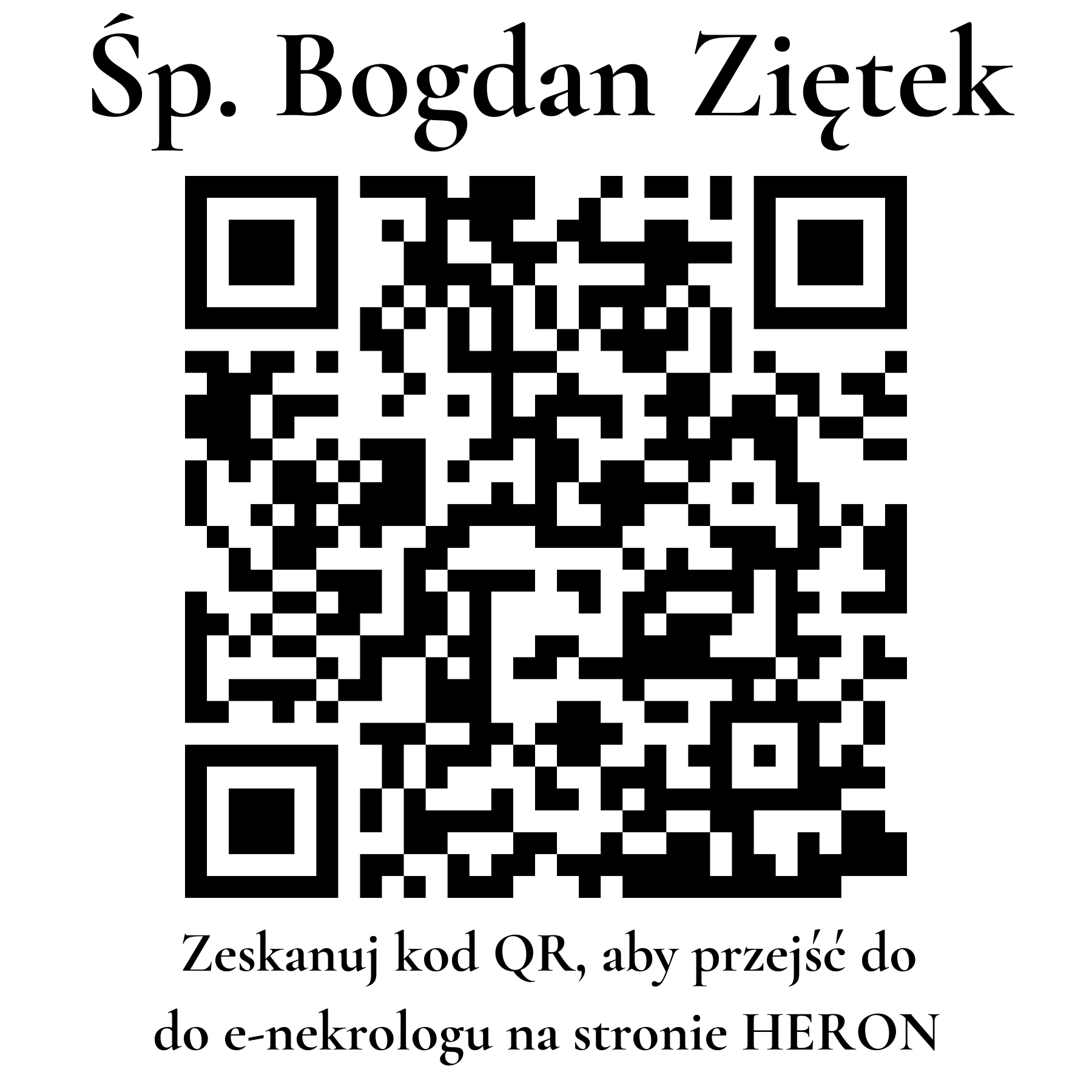 Kod QR do nekrologu Bogdan Ziętek Kod QR do nekrologu Bogdan Ziętek