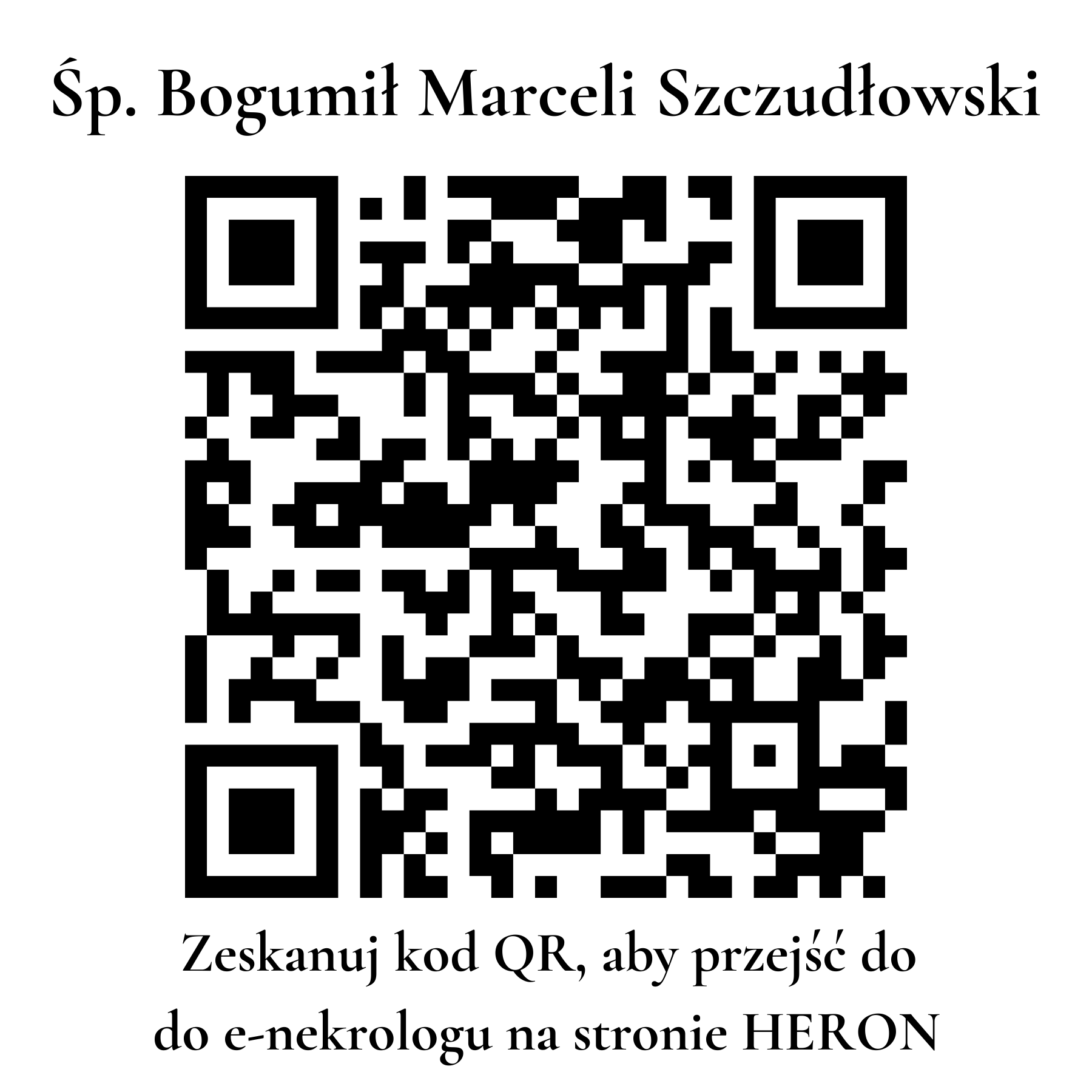 Kod QR do nekrologu Bogumił Marceli Szczudłowski