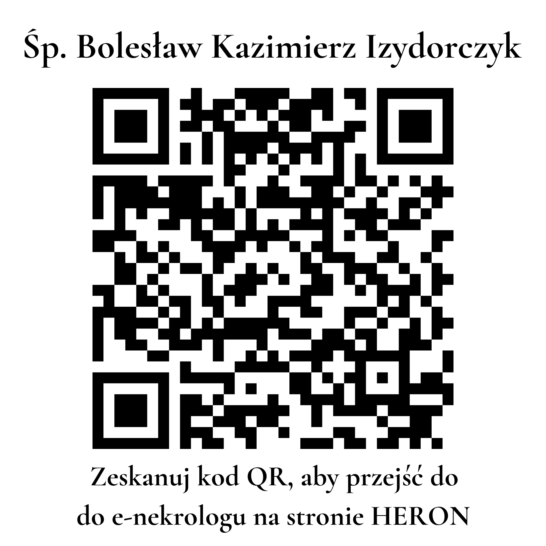 Kod QR do nekrologu Bolesław Kazimierz Izydorczyk