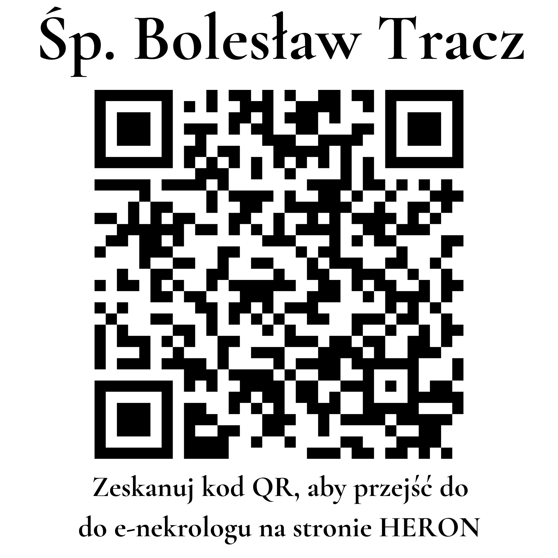 Kod QR do nekrologu Bolesław Tracz