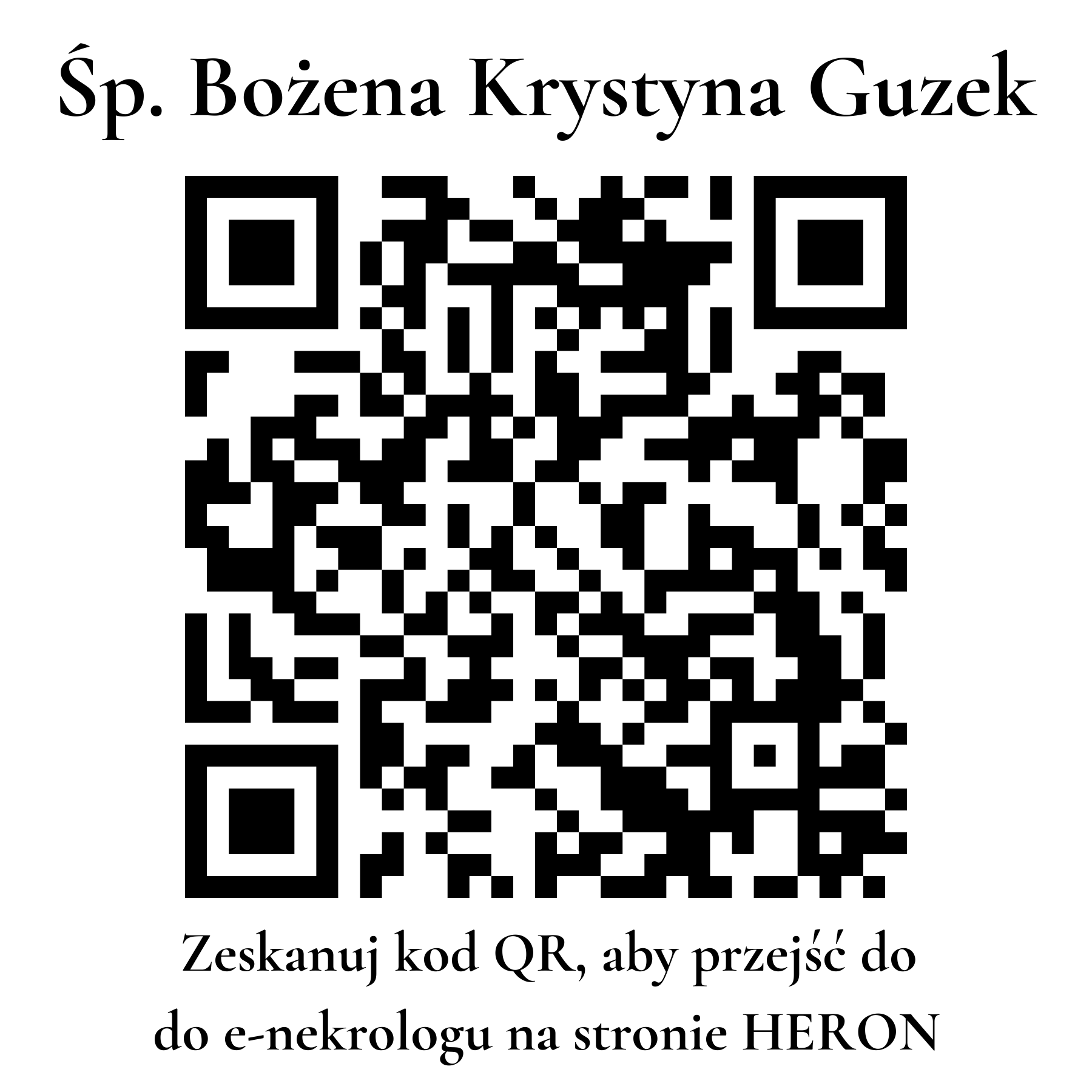 Kod QR do nekrologu Bożena Krystyna Guzek