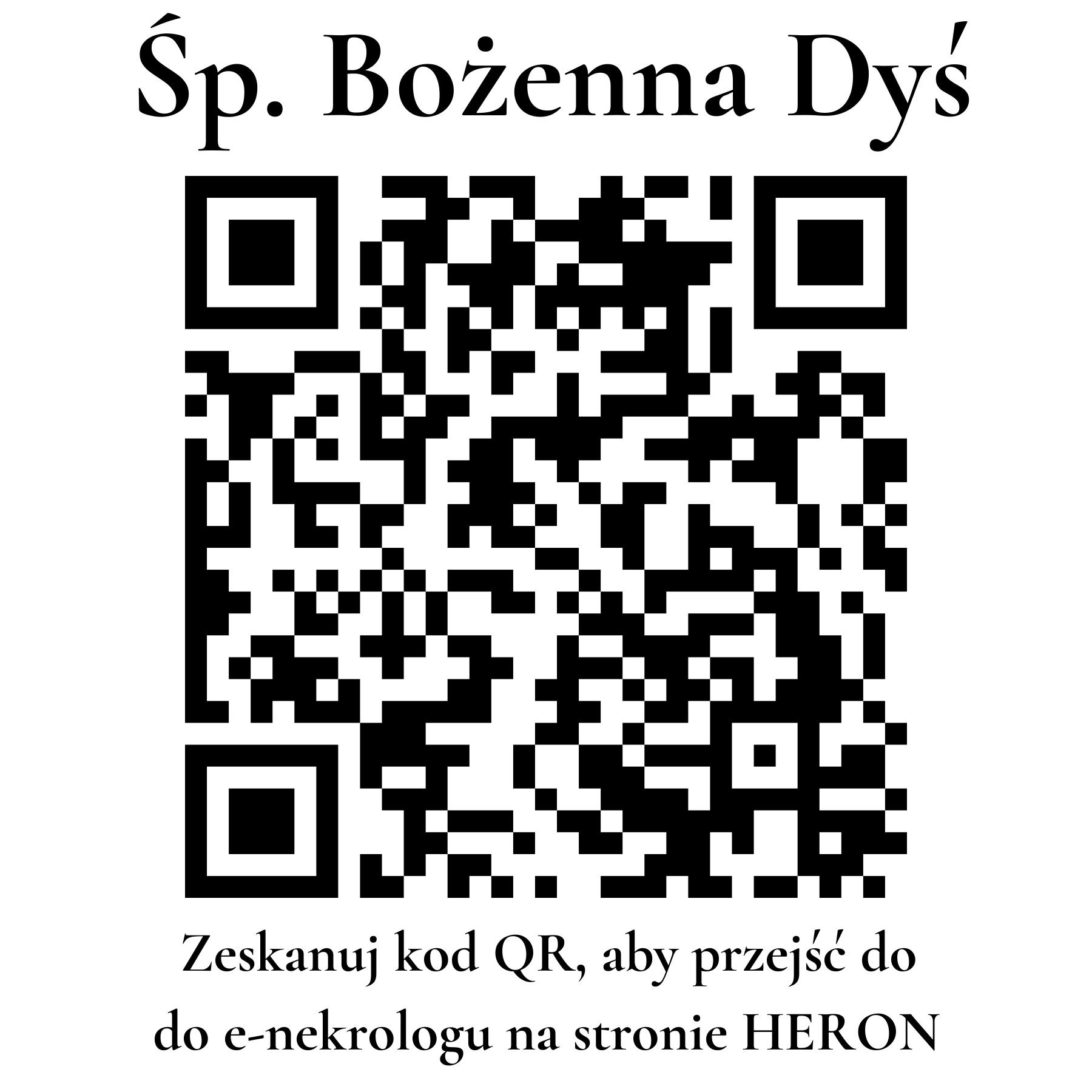 Kod QR do nekrologu Bożenna Dyś