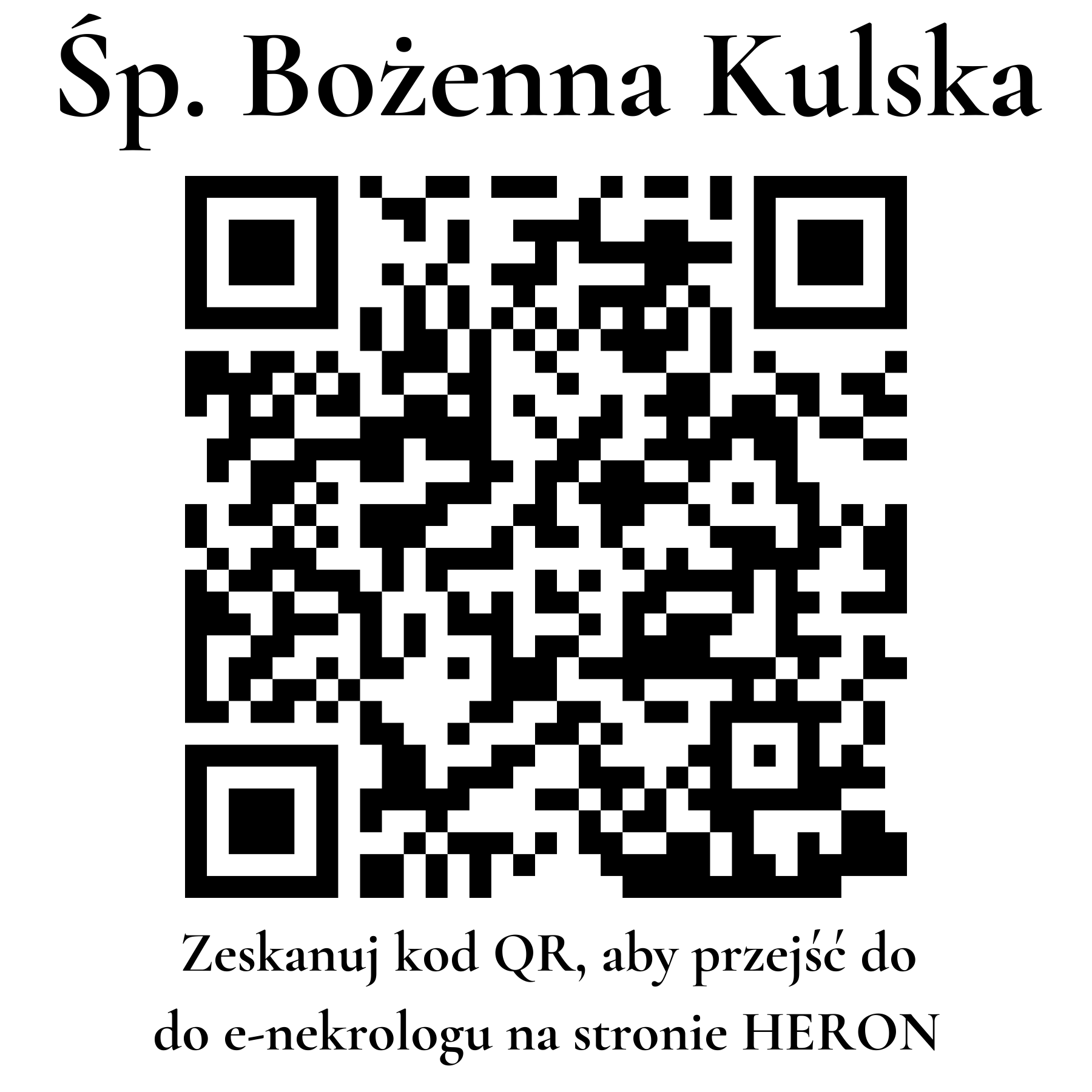 Kod QR do nekrologu Bożenna Kulska