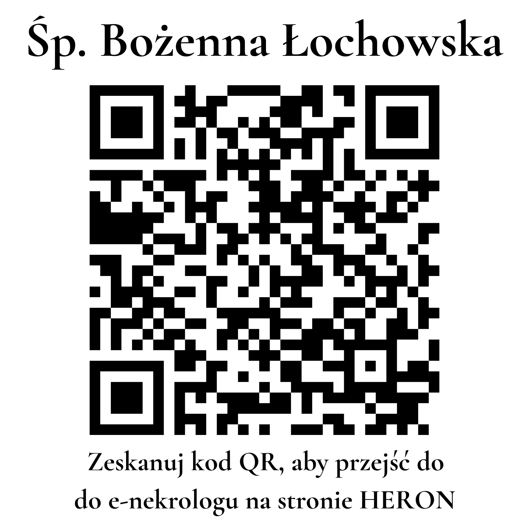 Kod QR do nekrologu Bożenna Łochowska