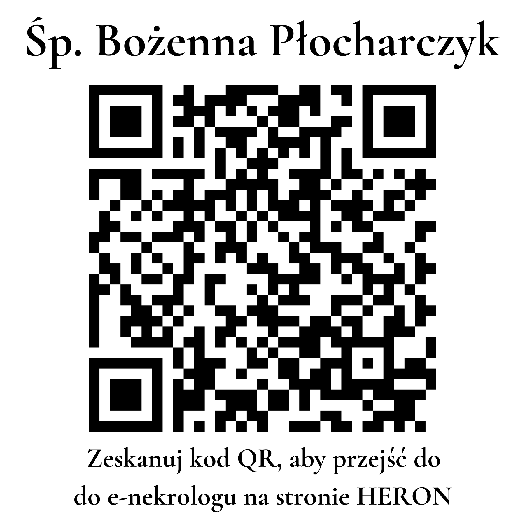 Kod QR do nekrologu Bożenna Płocharczyk