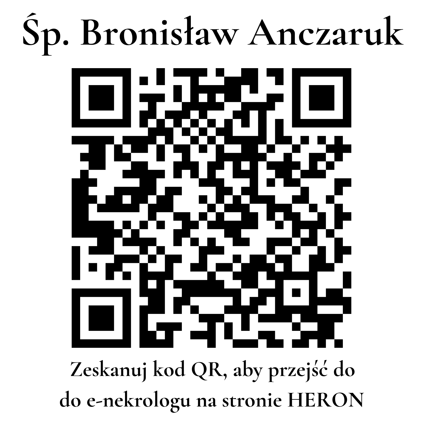 Kod QR do nekrologu Bronisław Anczaruk