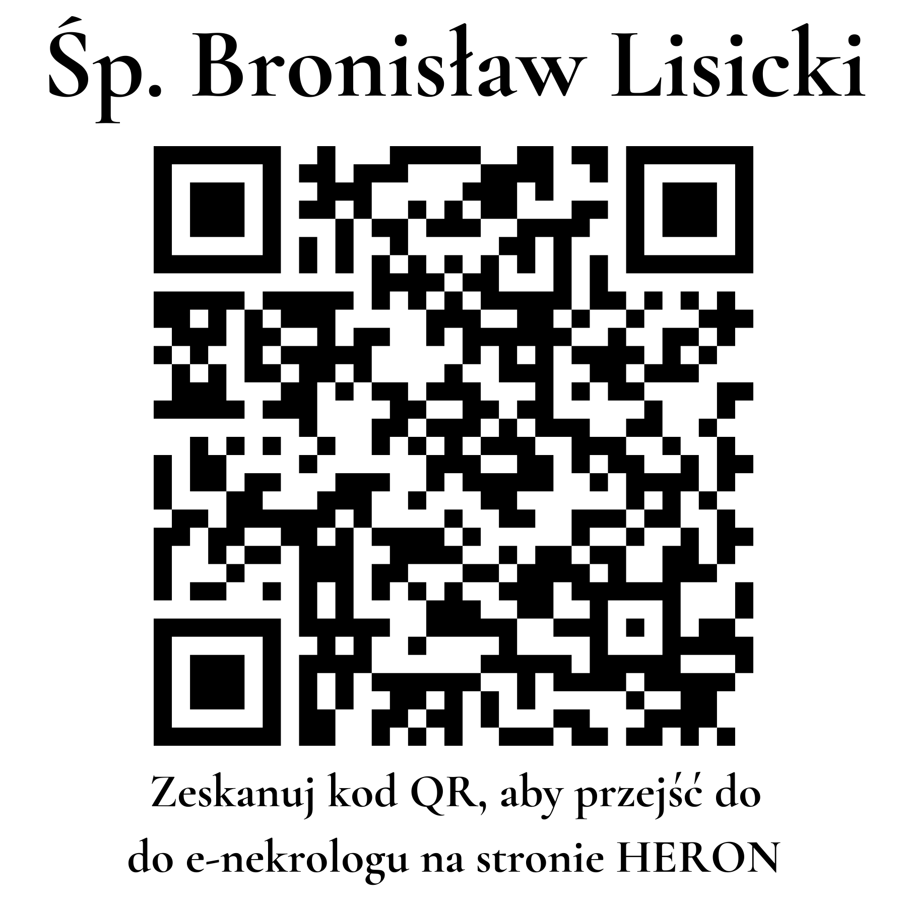 Kod QR do nekrologu Bronisław Lisicki Kod QR do nekrologu Bronisław Lisicki