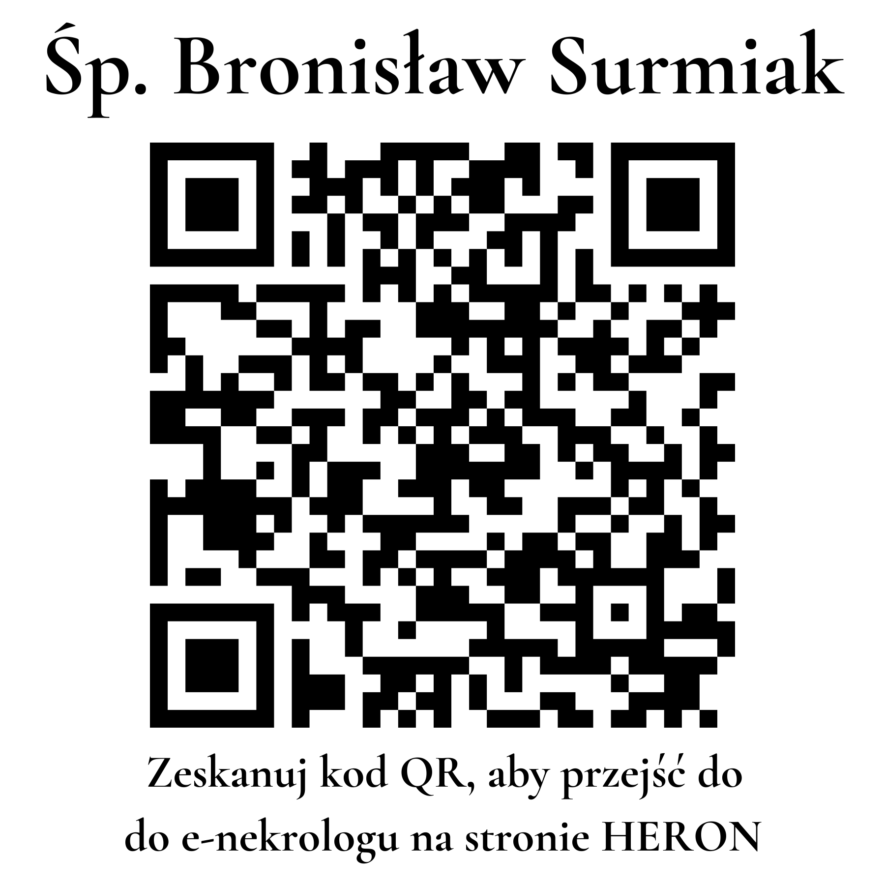 Kod QR do nekrologu Bronisław Surmiak Kod QR do nekrologu Bronisław Surmiak