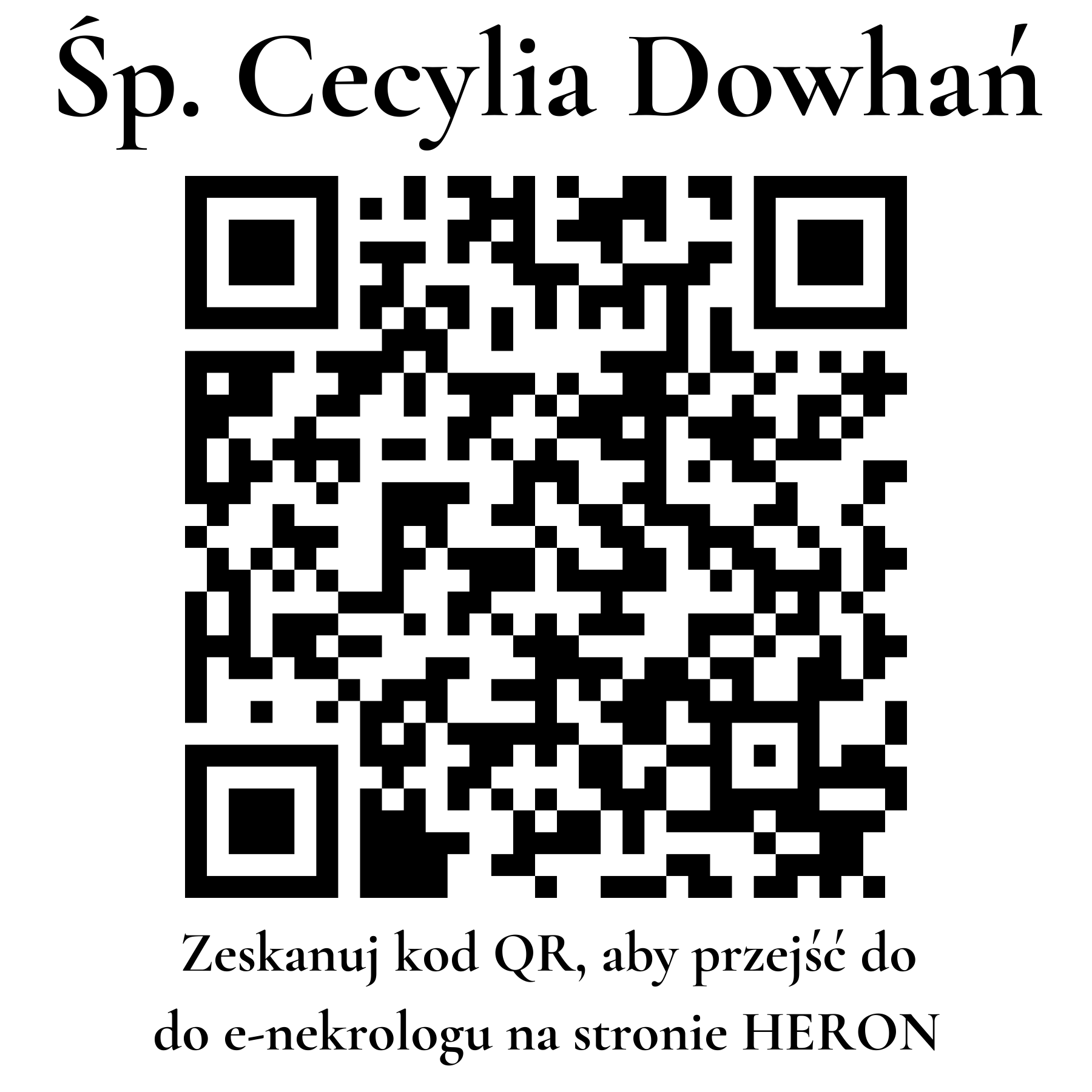 Kod QR do nekrologu Cecylia Dowhań