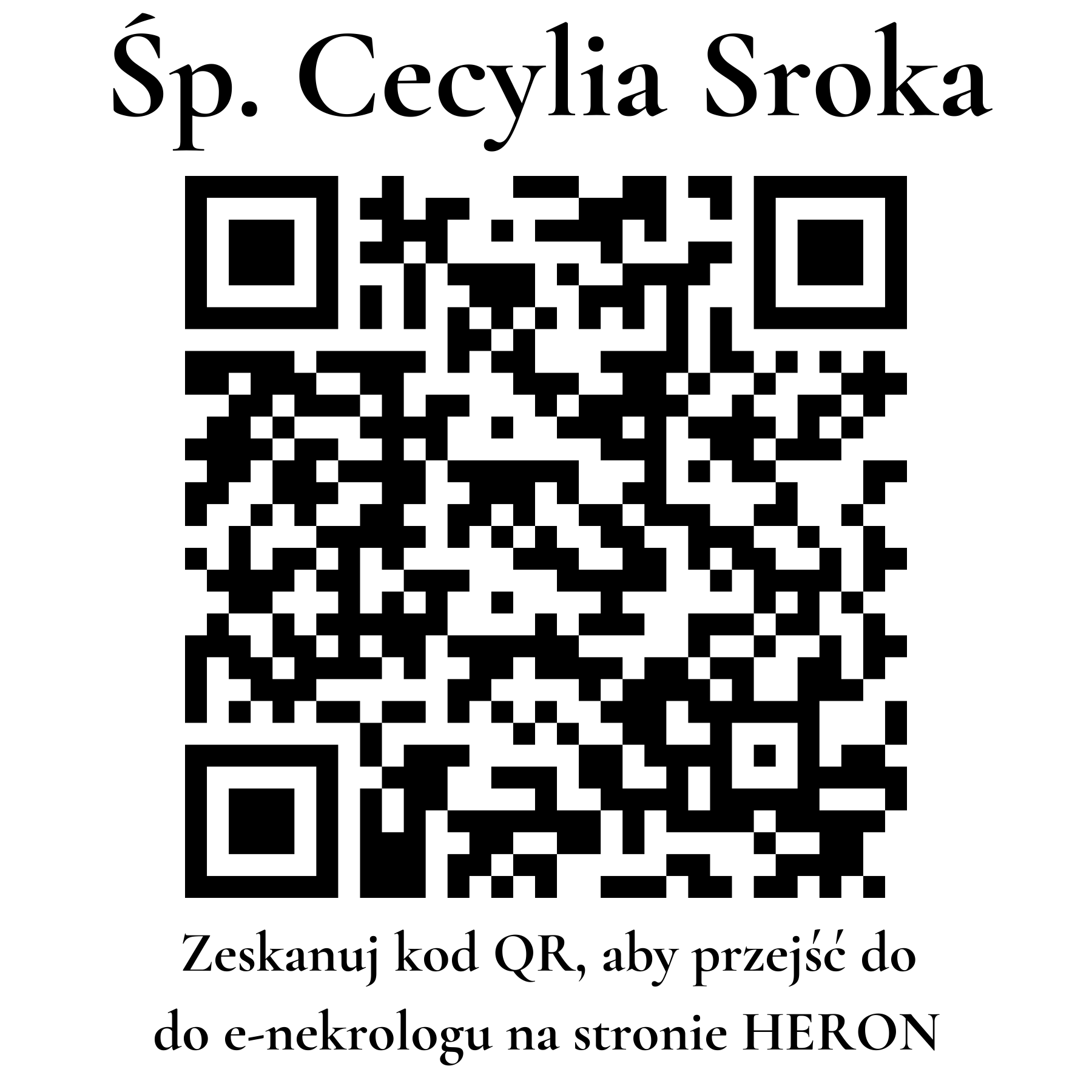Kod QR do nekrologu Cecylia Sroka