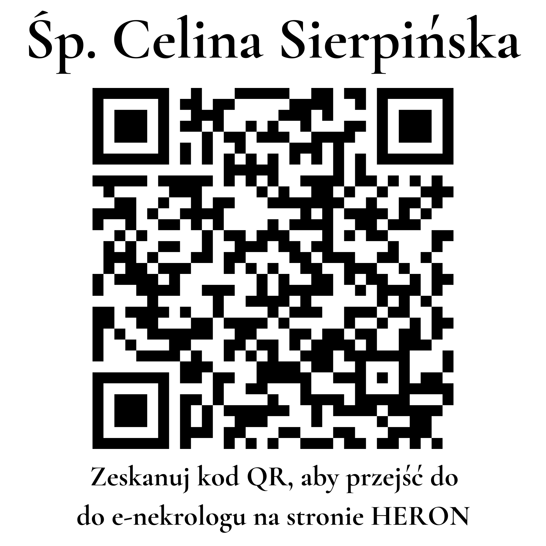 Kod QR do nekrologu Celina Sierpińska
