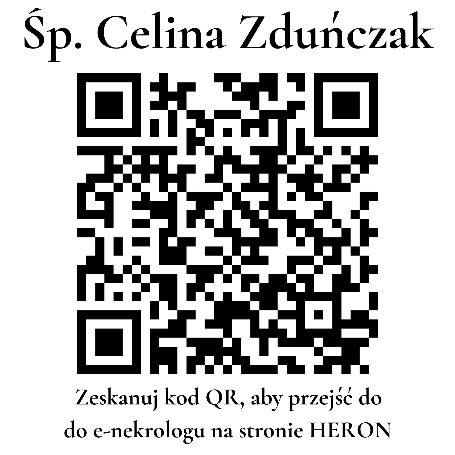 Kod QR do nekrologu Celina Zduńczak Kod QR do nekrologu Celina Zduńczak