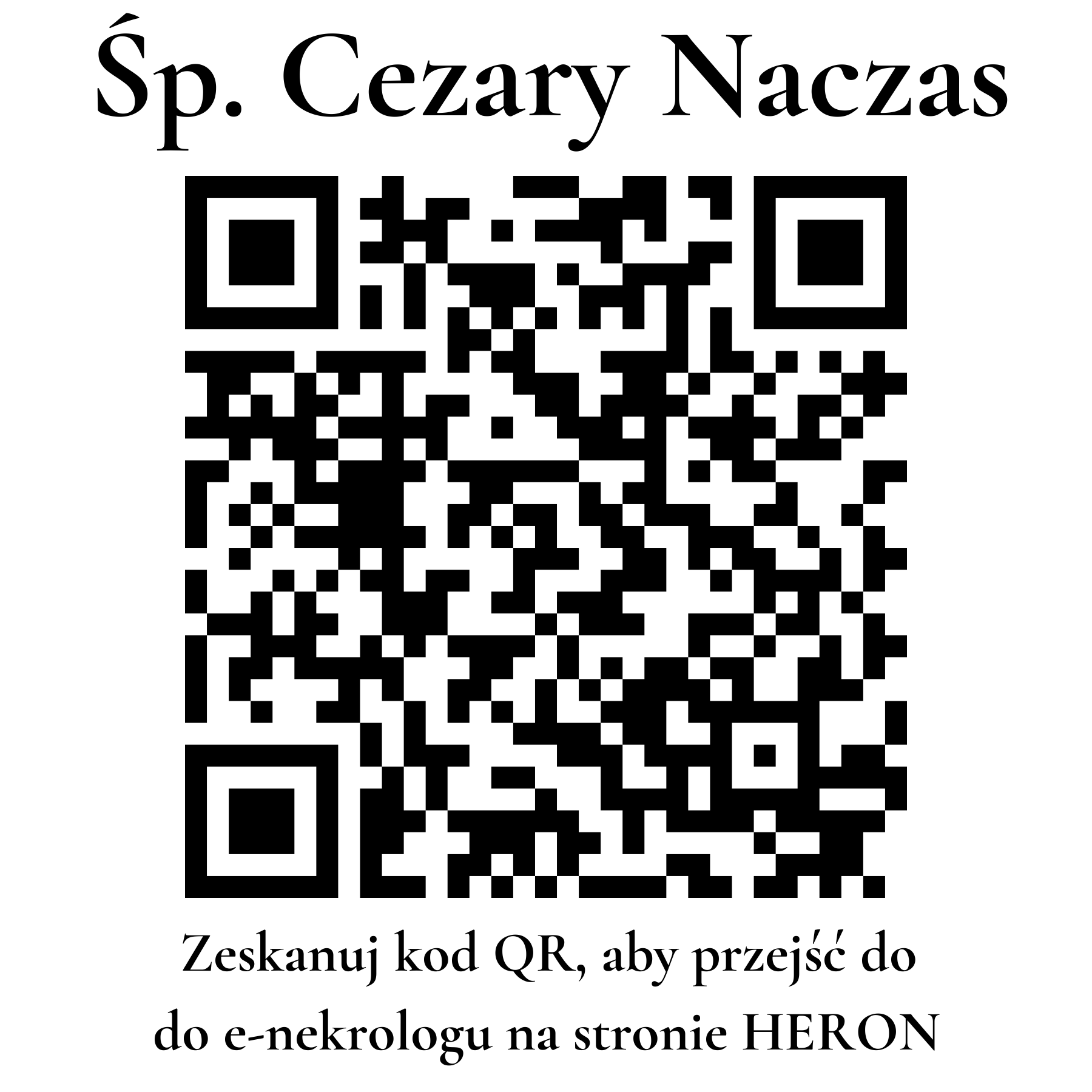 Kod QR do nekrologu Cezary Naczas Kod QR do nekrologu Cezary Naczas