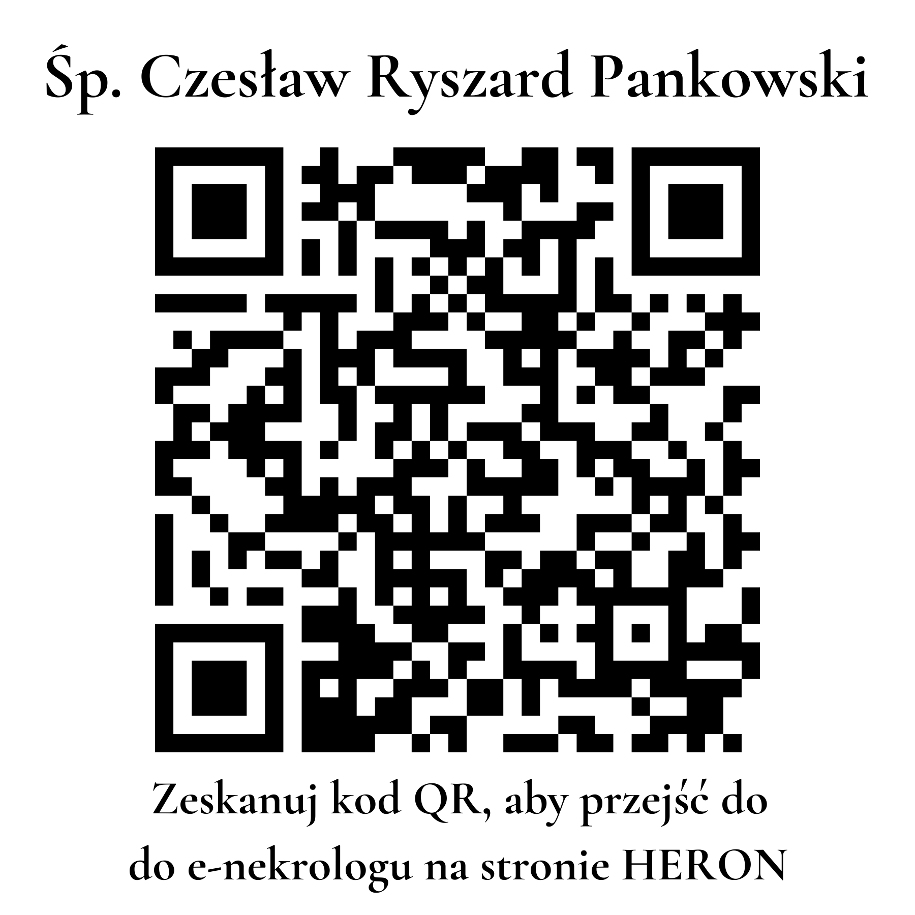 Kod QR do nekrologu Czesław Ryszard Pankowski
