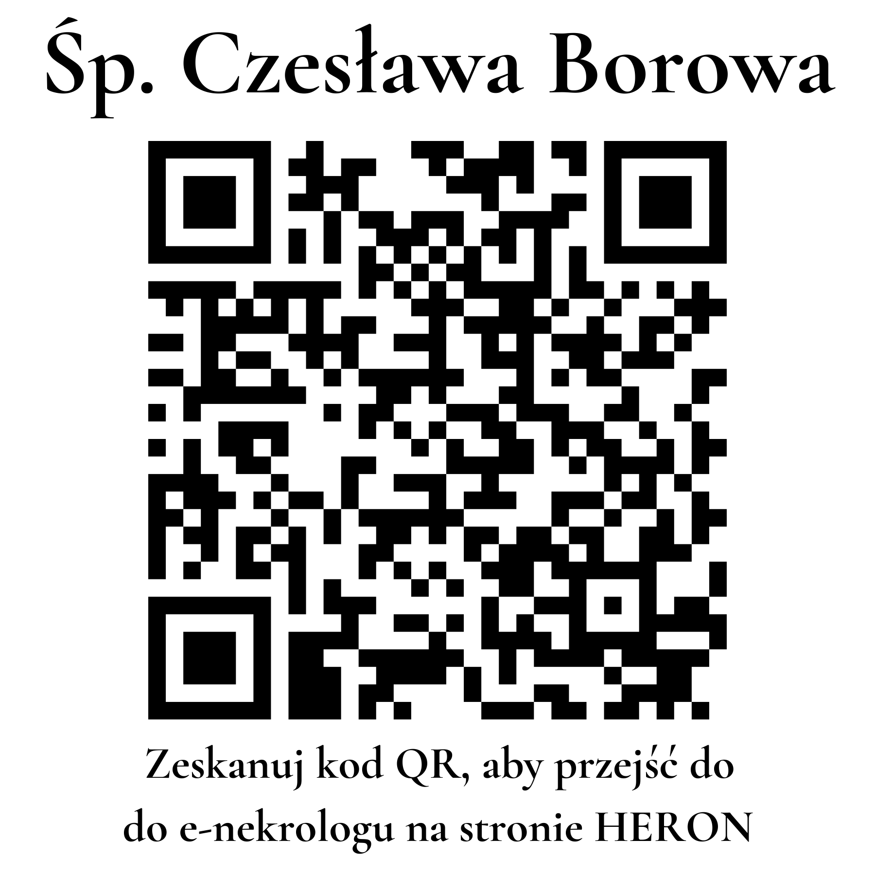 Kod QR do nekrologu Czesława Borowa