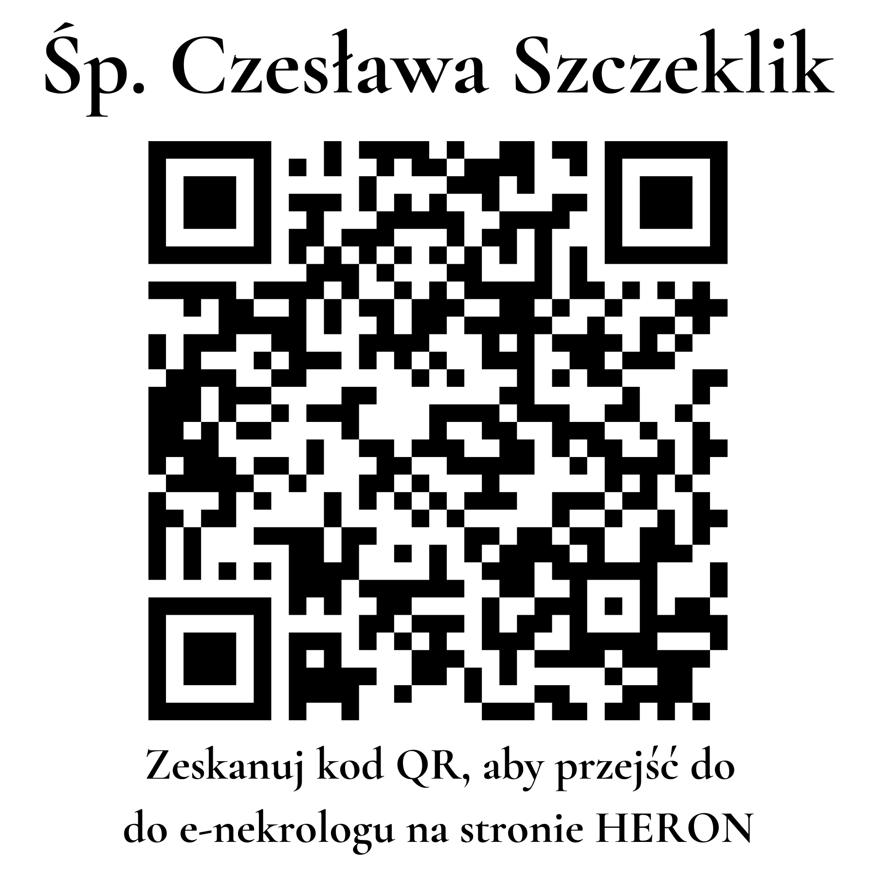 Kod QR do nekrologu Czesława Szczeklik