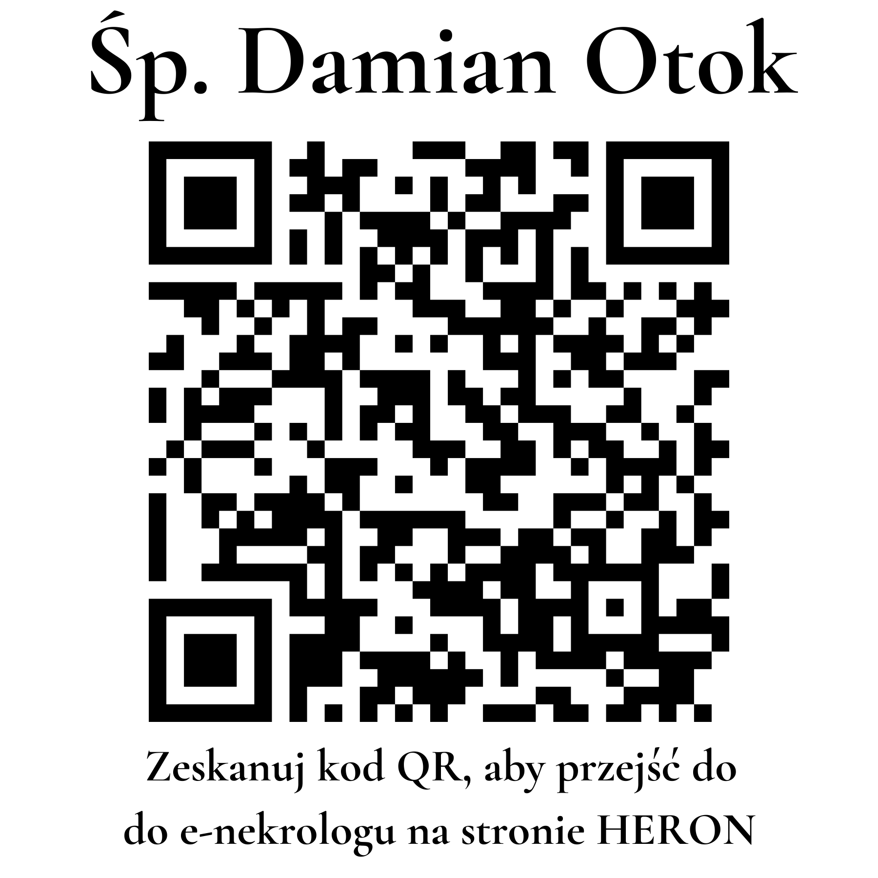 Kod QR do nekrologu Damian Otok Kod QR do nekrologu Damian Otok