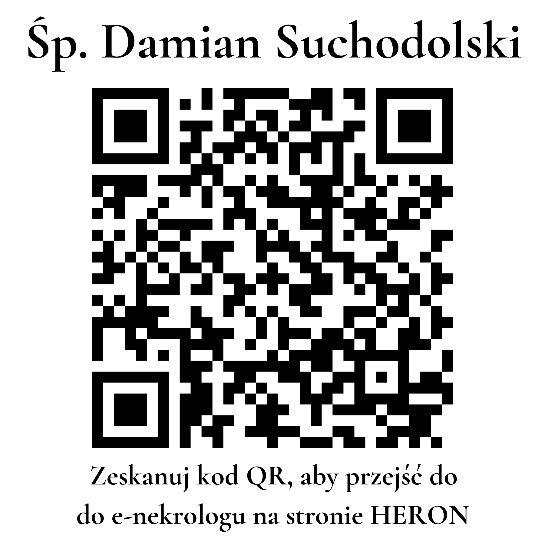 Kod QR do nekrologu Damian Suchodolski Kod QR do nekrologu Damian Suchodolski