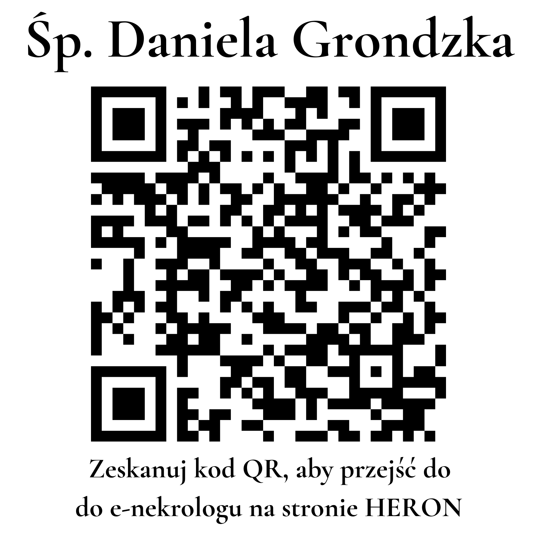 Kod QR do nekrologu Daniela Grondzka Kod QR do nekrologu Daniela Grondzka