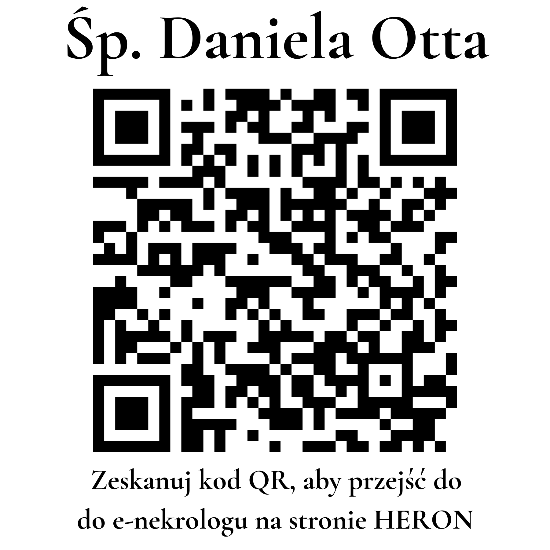 Kod QR do nekrologu Daniela Otta