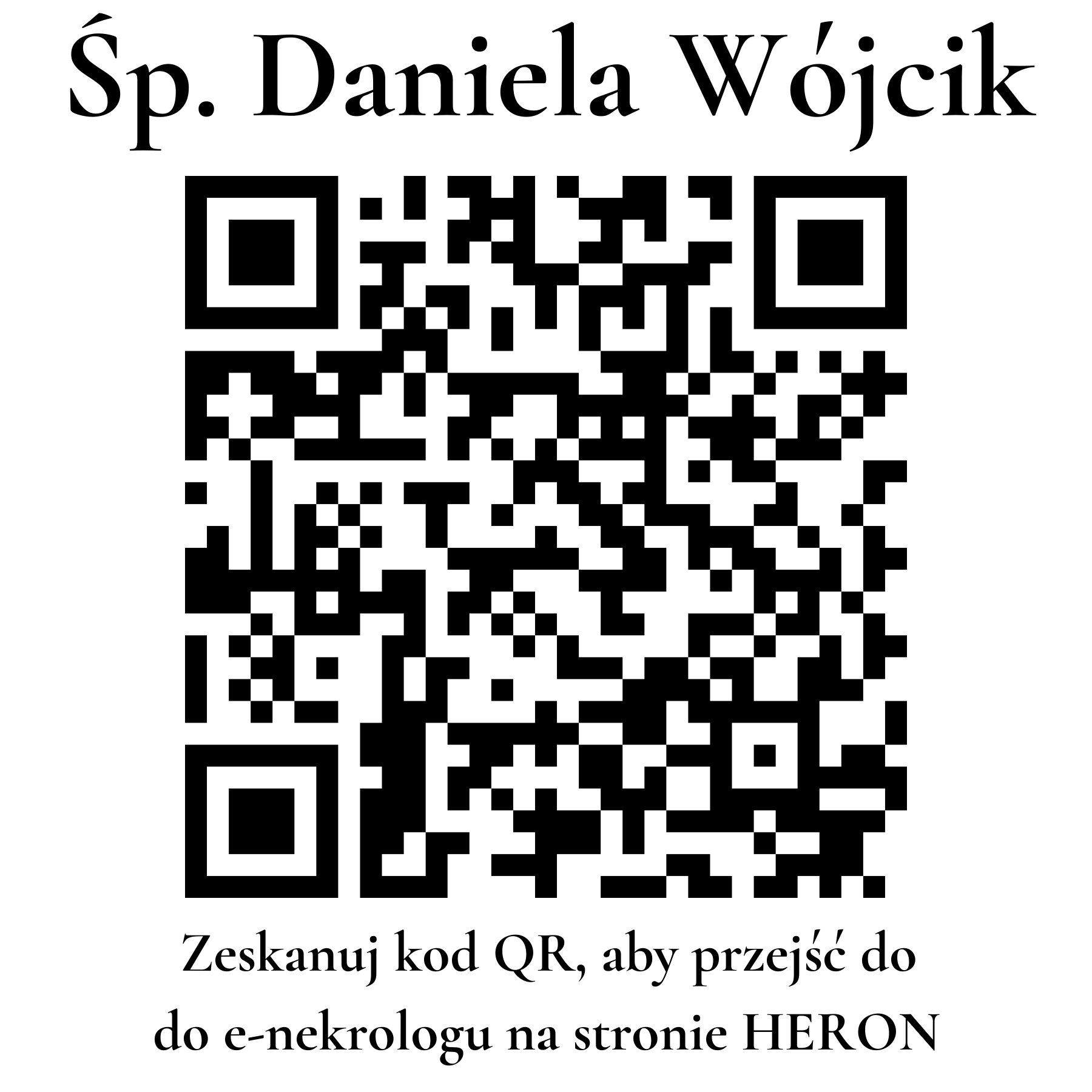 Kod QR do nekrologu Daniela Wójcik