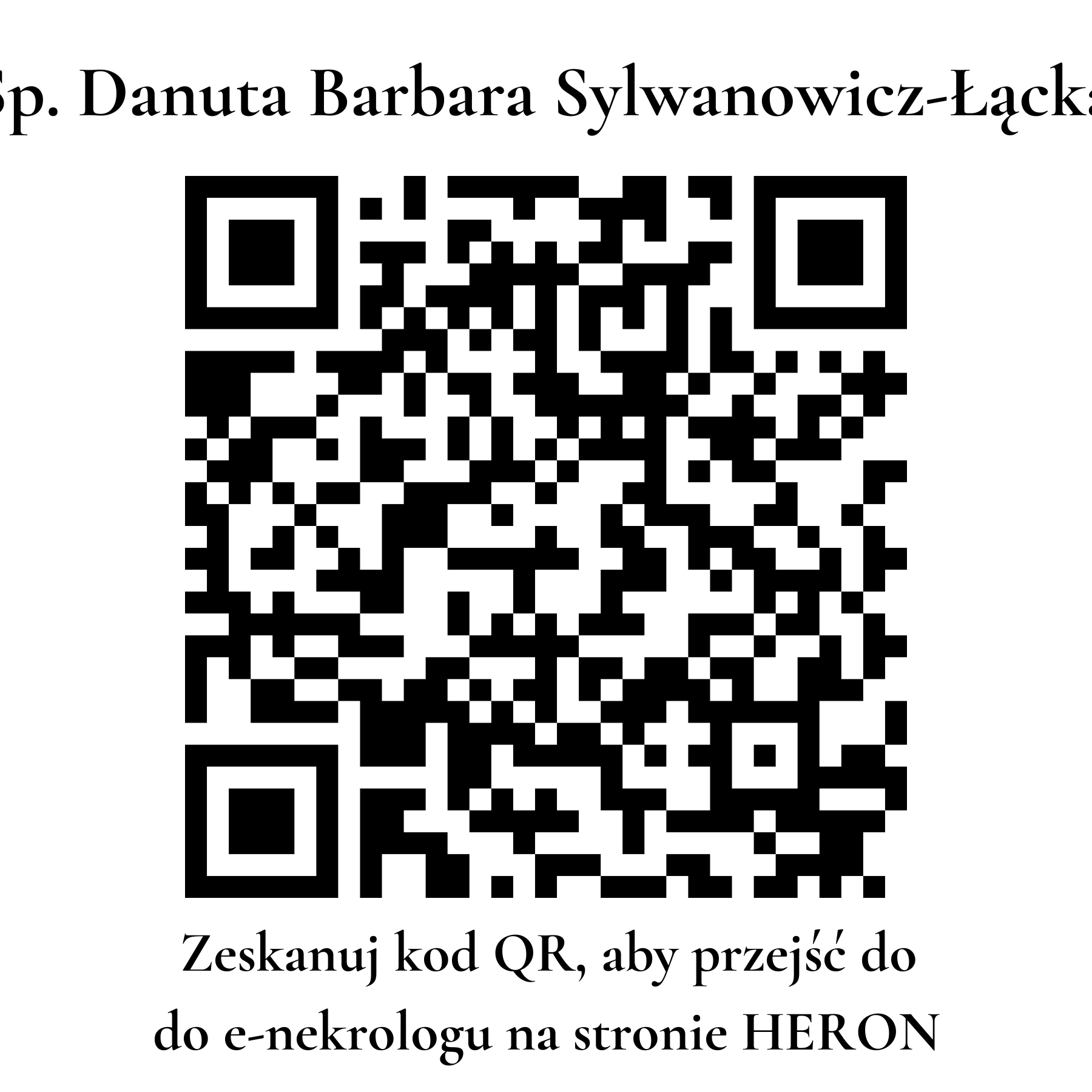 Kod QR do nekrologu Danuta Barbara Sylwanowicz-Łącka