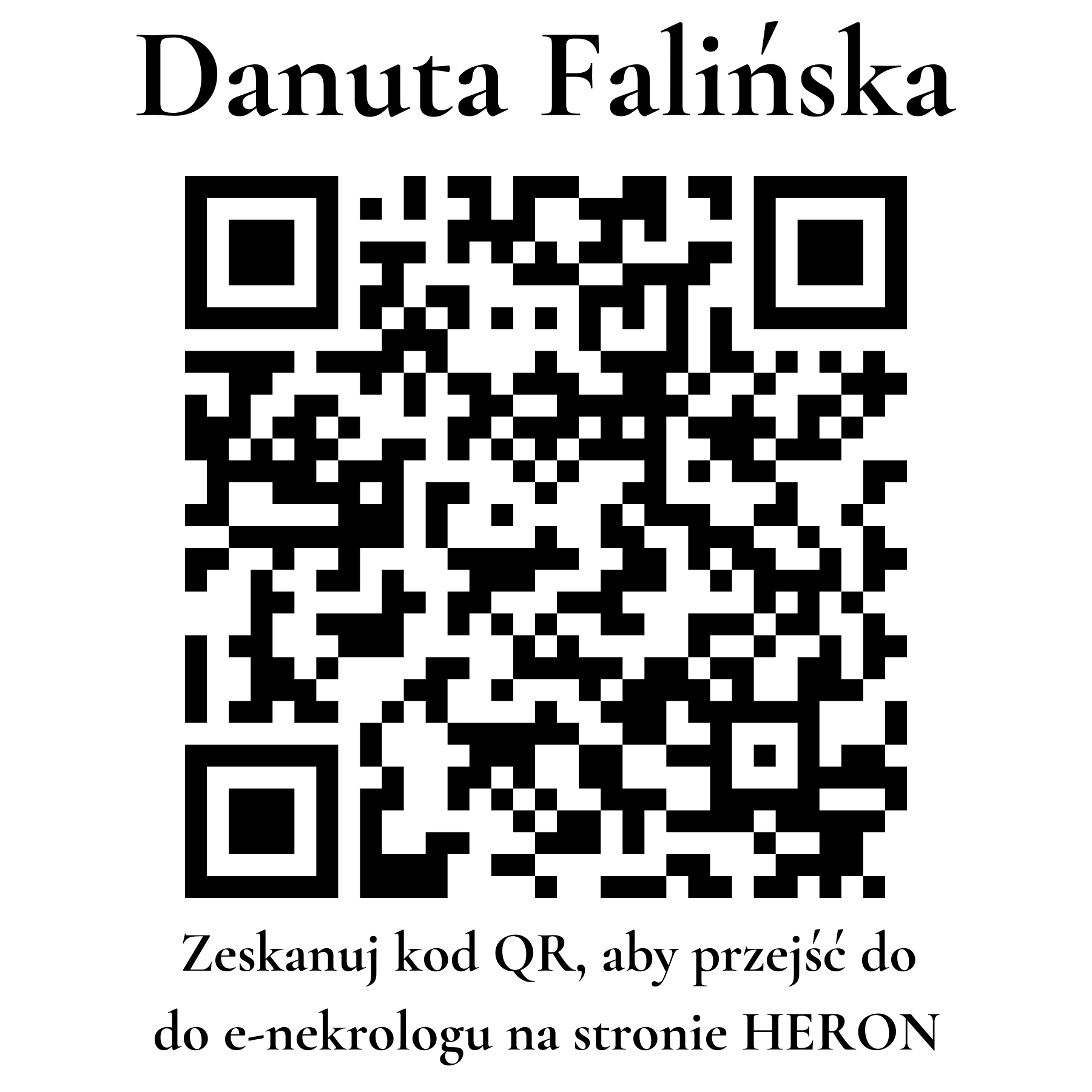 Kod QR do nekrologu Danuta Falińska Kod QR do nekrologu Danuta Falińska