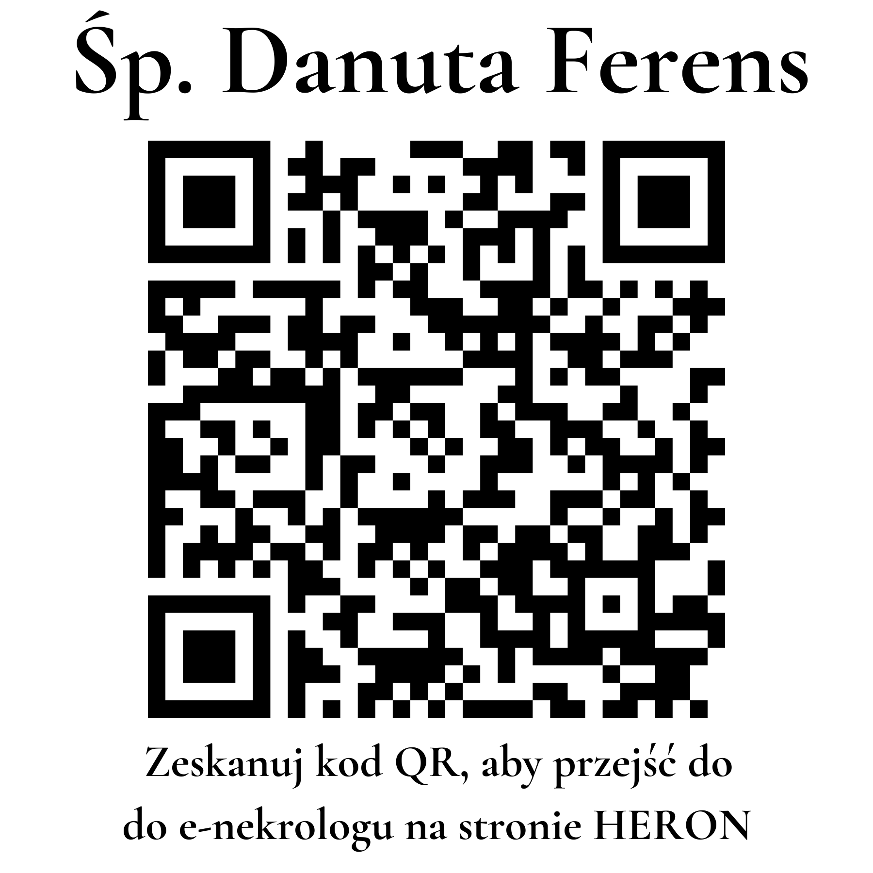 Kod QR do nekrologu Danuta Ferens Kod QR do nekrologu Danuta Ferens