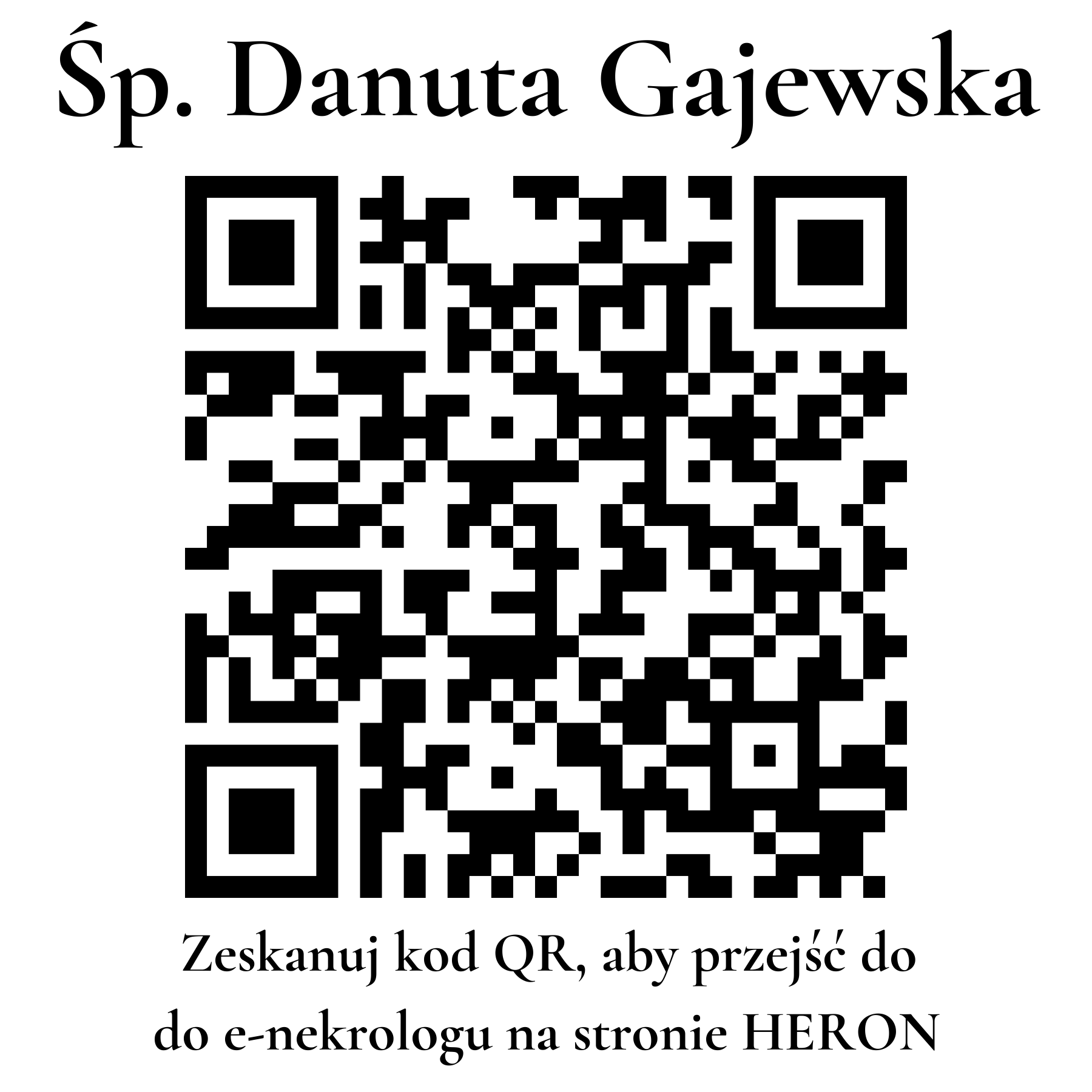 Kod QR do nekrologu Danuta Gajewska Kod QR do nekrologu Danuta Gajewska