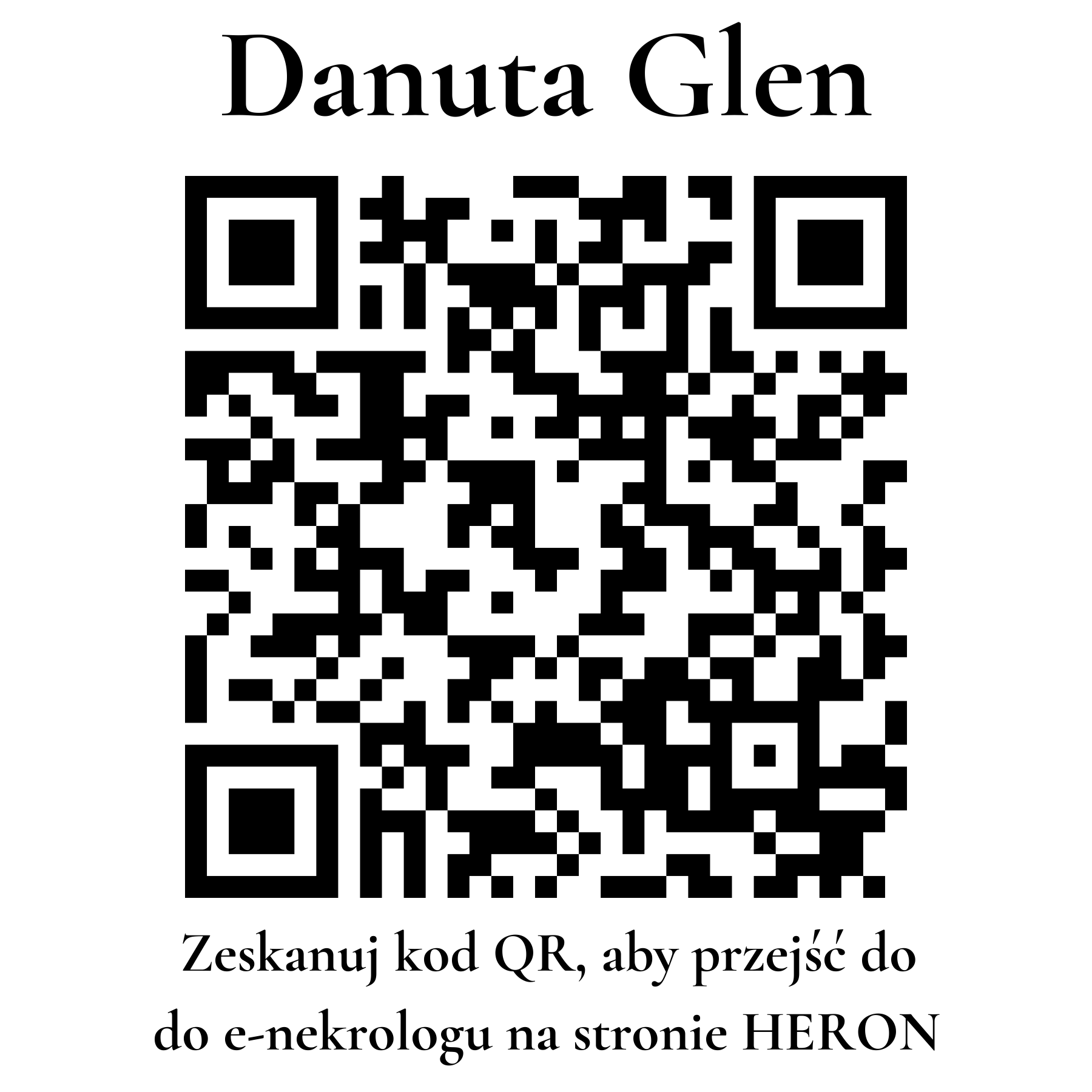 Kod QR do nekrologu Danuta Glen