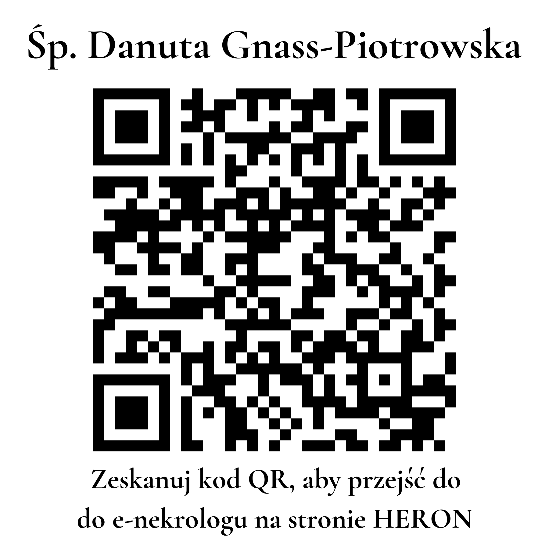 Kod QR do nekrologu Danuta Gnass-Piotrowska