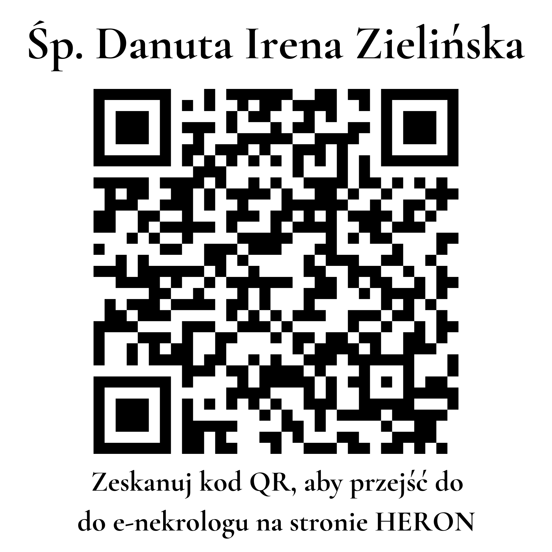 Kod QR do nekrologu Danuta Irena Zielińska