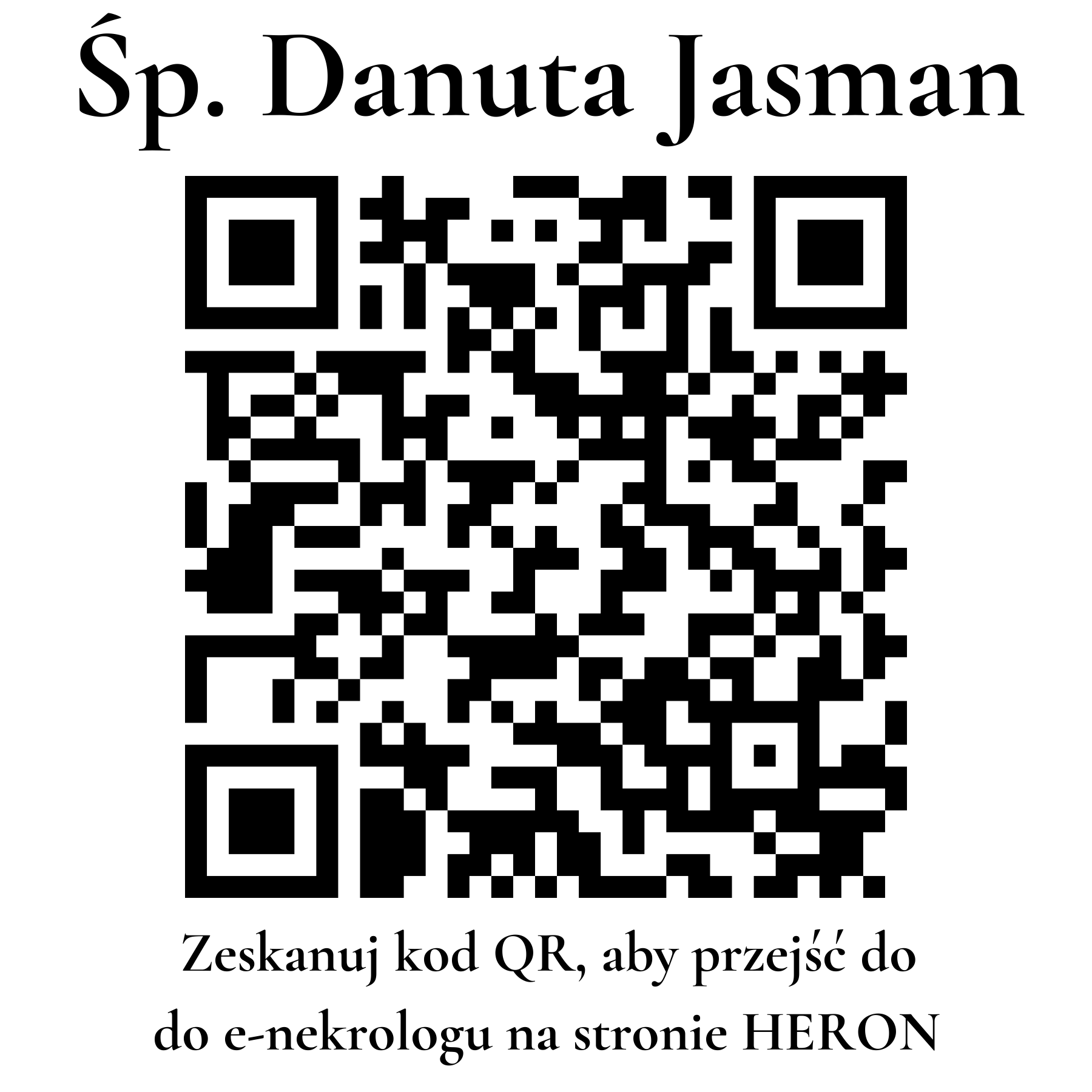 Kod QR do nekrologu Danuta Jasman