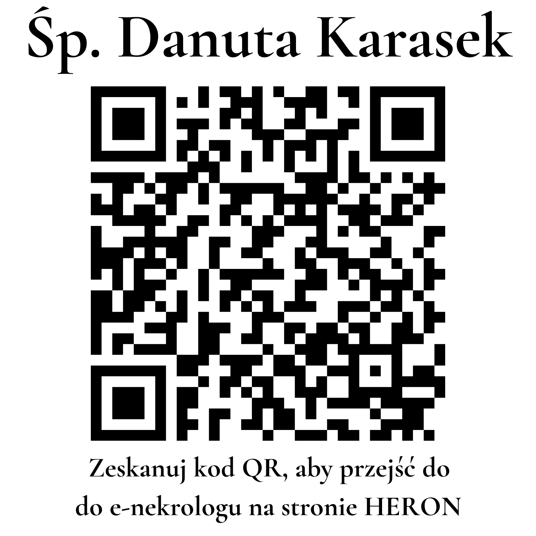 Kod QR do nekrologu Danuta Karasek Kod QR do nekrologu Danuta Karasek