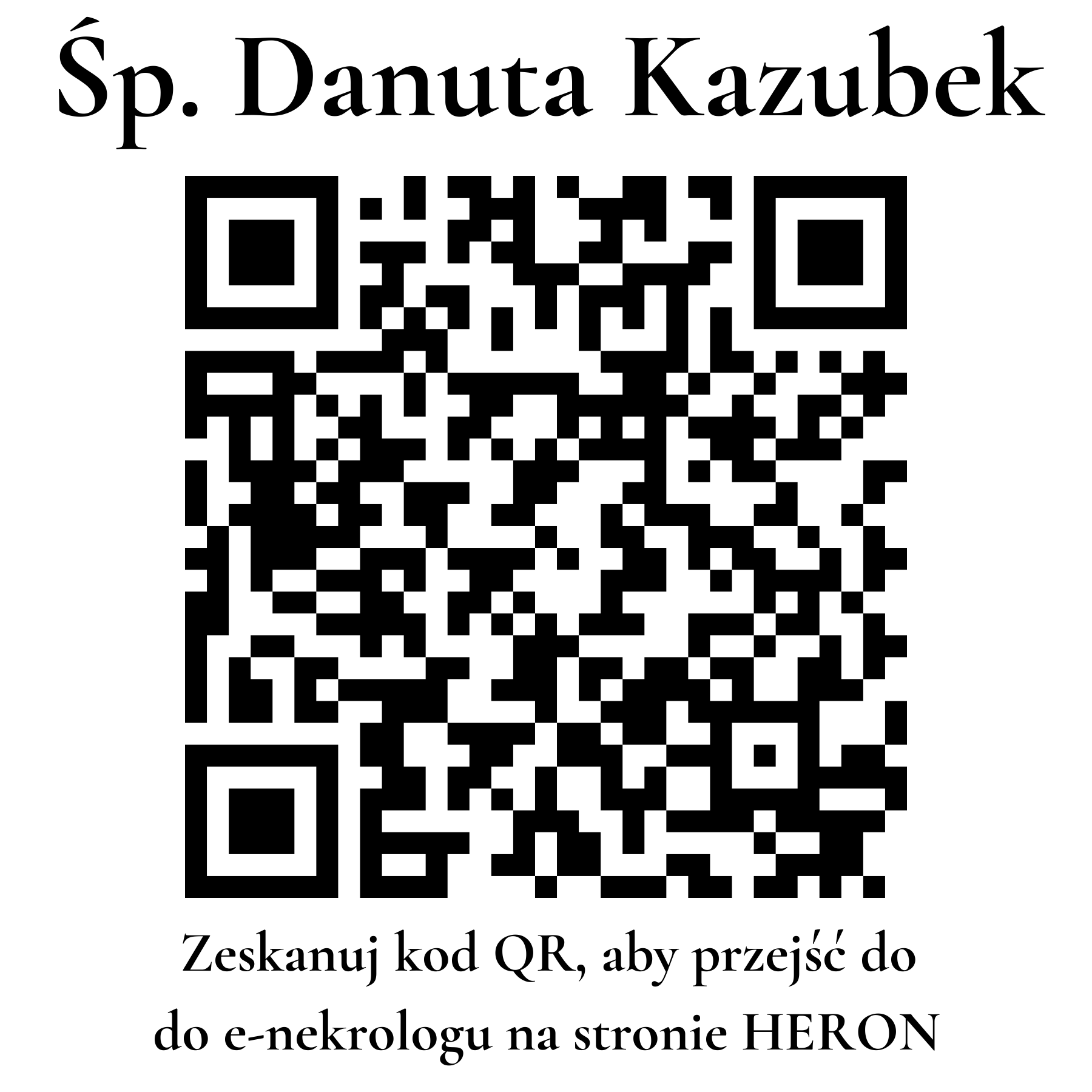 Kod QR do nekrologu Danuta Kazubek