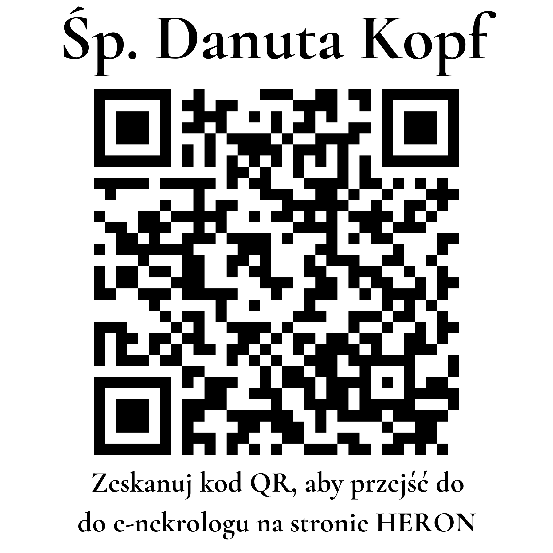 Kod QR do nekrologu Danuta Kopf