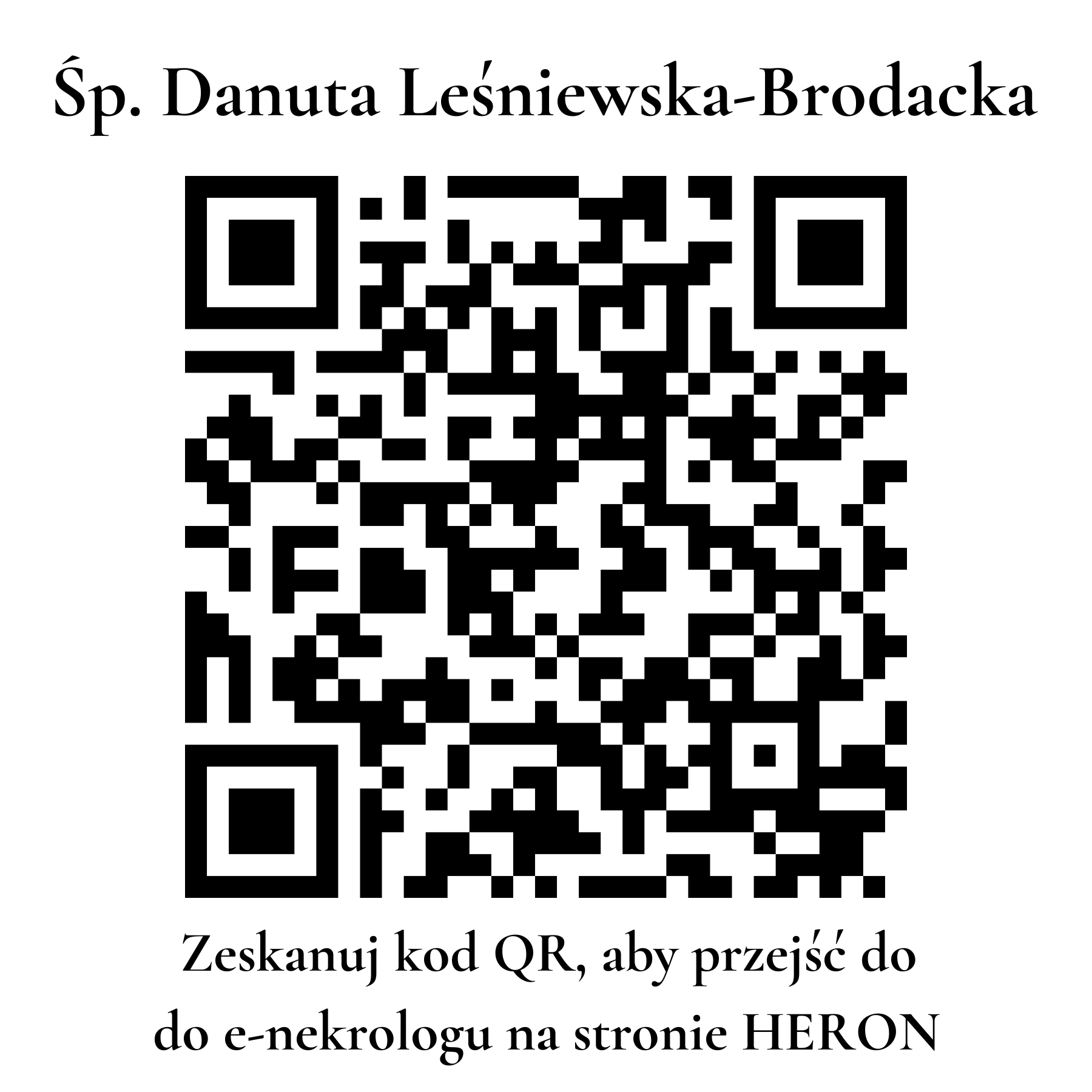 Kod QR do nekrologu Danuta Leśniewska-Brodacka